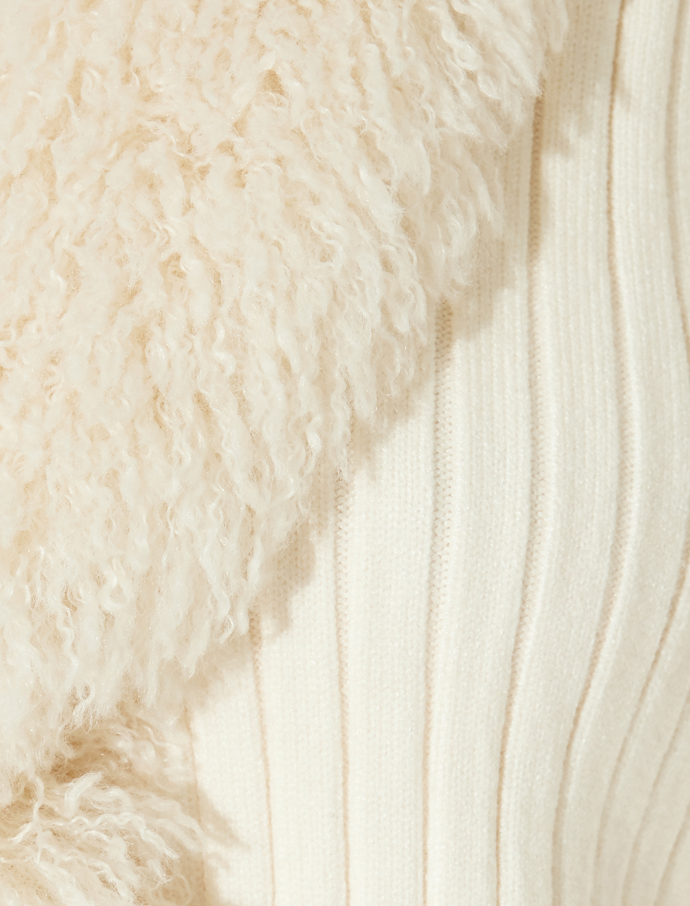   Suni Kürk Yakalı Triko Hırka Slim Fit Uzun Kollu