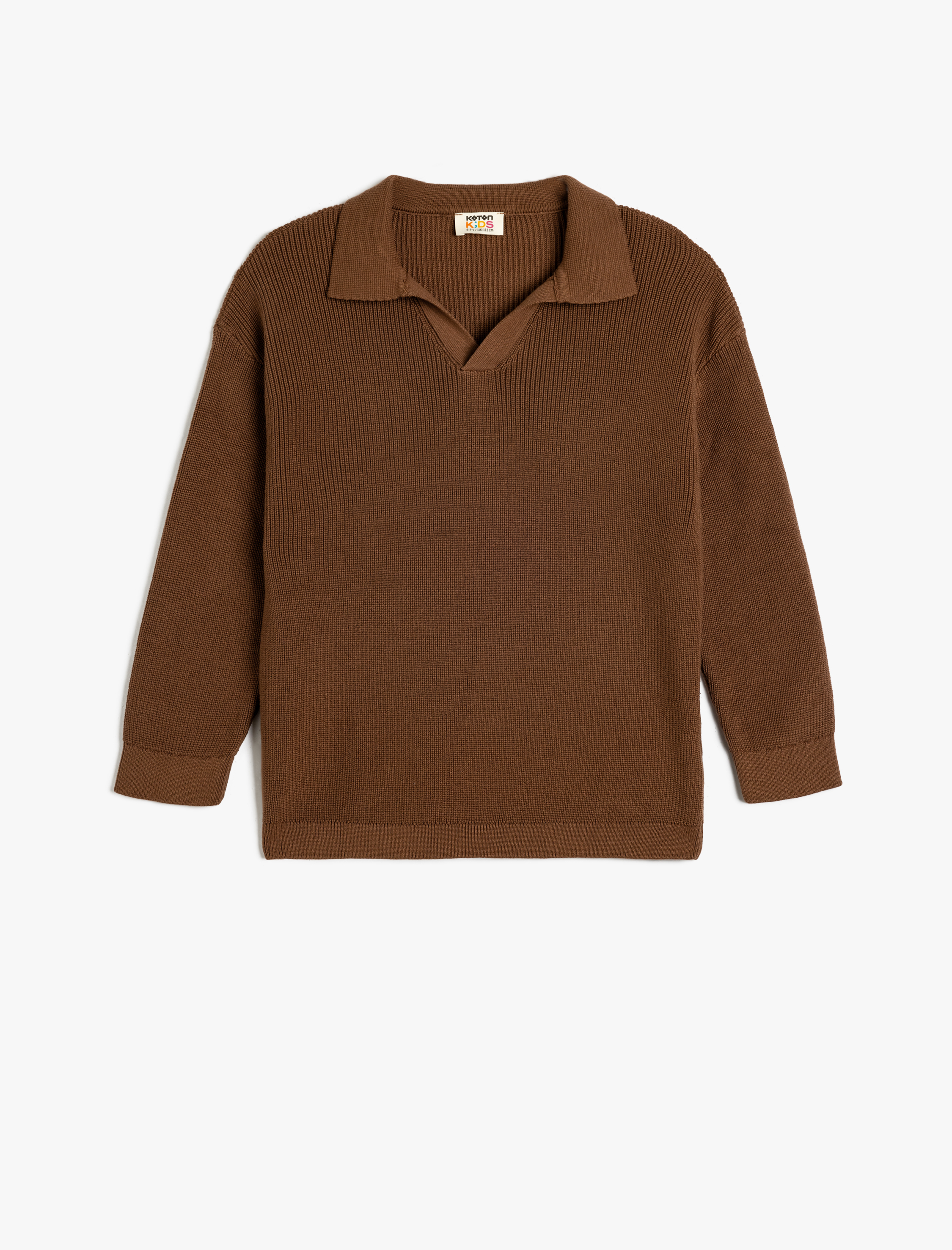  Erkek Çocuk Polo Yaka Kazak Ribanalı Uzun Kollu