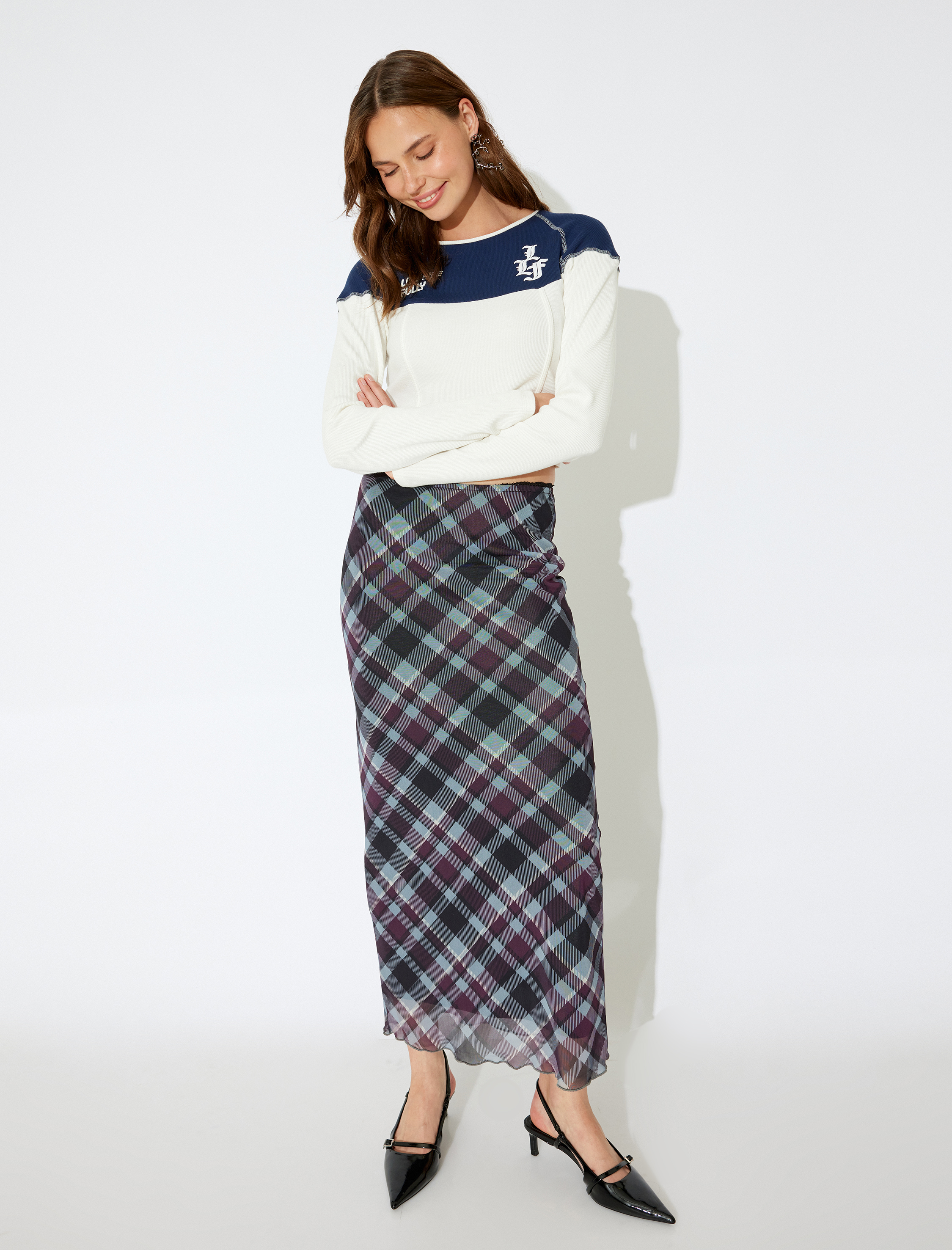   Koton X İnji - Bisiklet Yaka Uzun Kollu Kolej Tişört