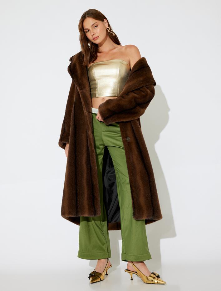  Koton X İnji - Geniş Paça Düşük Bel Lastikli Cepli Biyeli Eşofman Pantolon