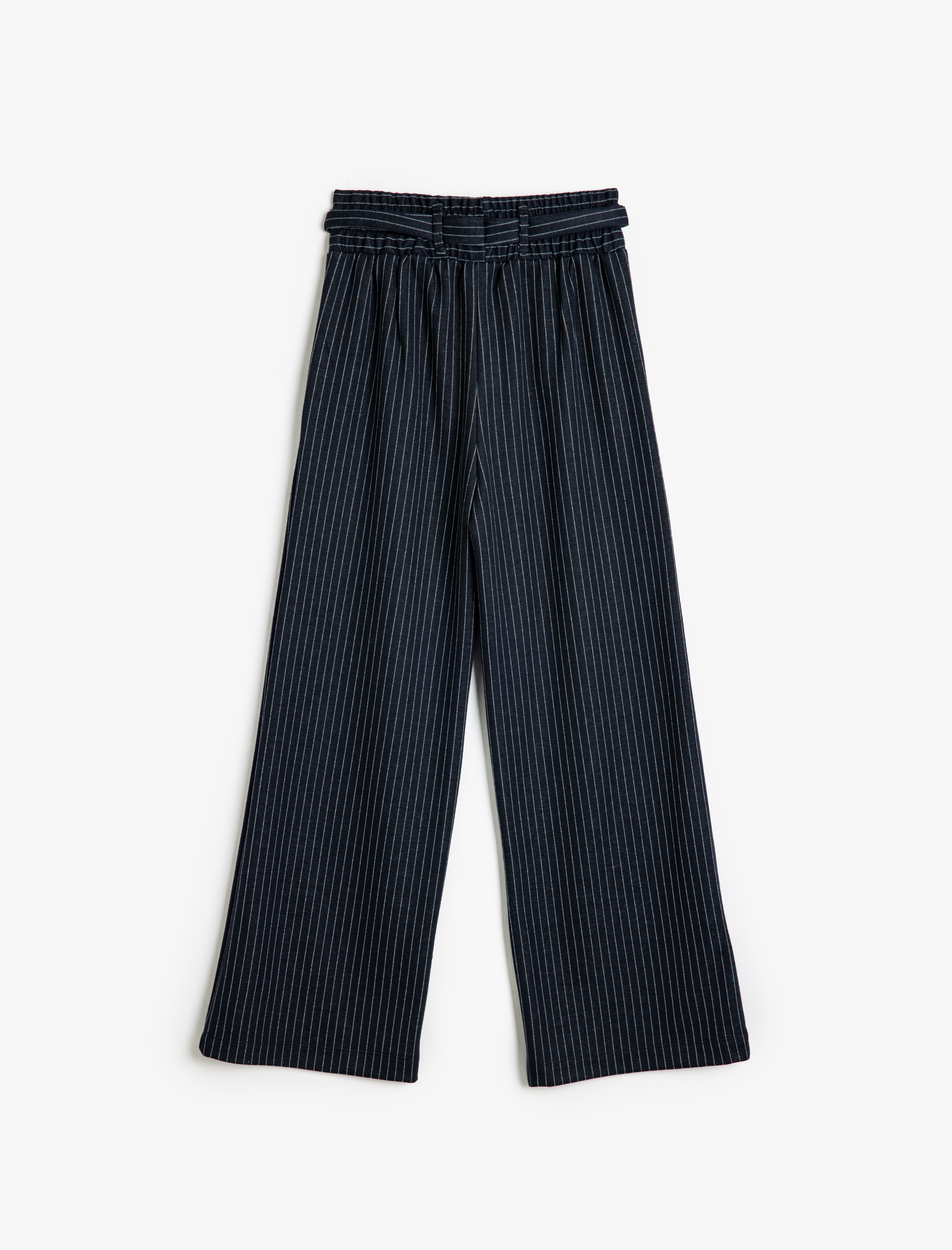  Kız Çocuk Pantolon Kemer Detaylı Beli Lastikli Cepli Viskon Kumaş