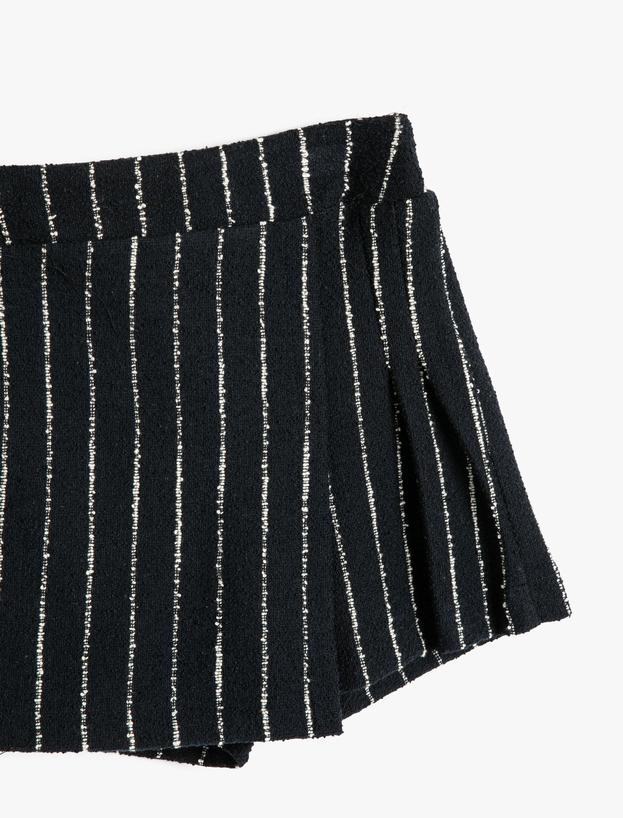 Pile Detaylı Basic Etek Beli Lastikli_2