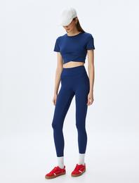 Spor Tayt Yüksek Bel Yumuşak Tuşe Slim Fit