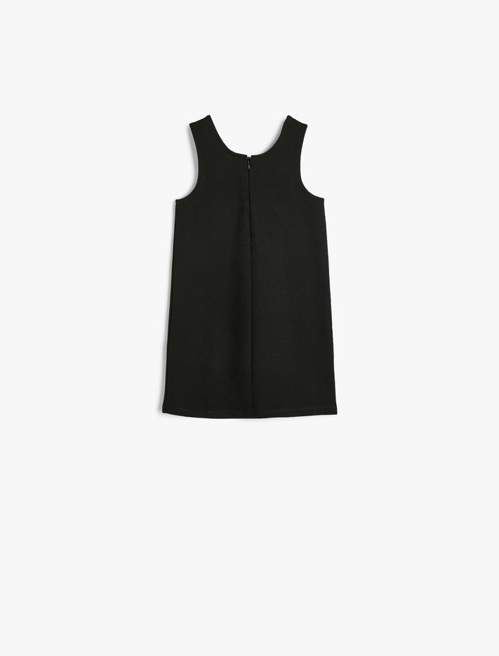 Kız Bebek Yuvarlak Yaka Fiyonk Detaylı Viskon Jile Elbise