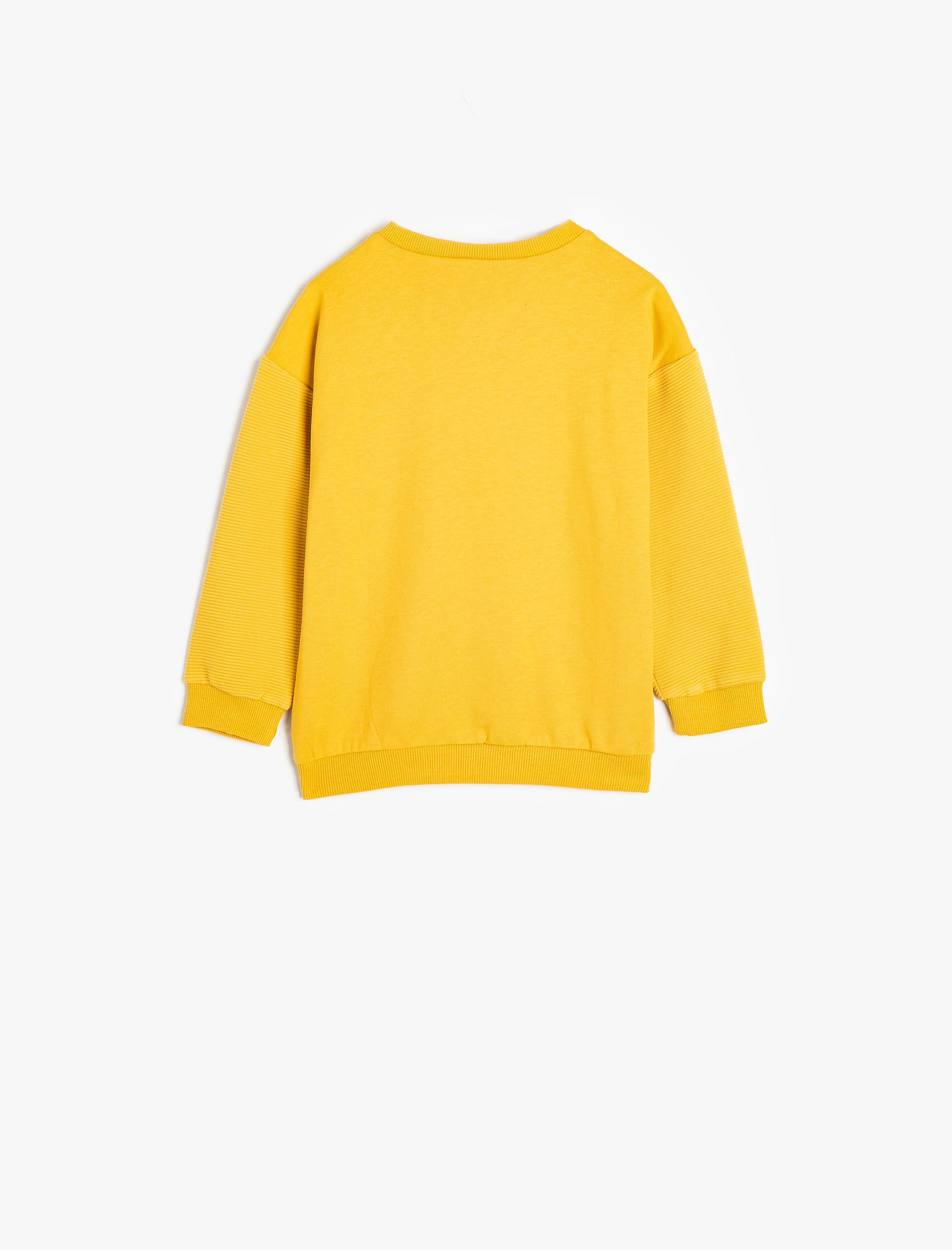  Erkek Bebek Sweatshirt Aslan Baskılı Uzun Kollu Bisiklet Yaka Düğme Detaylı Pamuklu Şardonlu