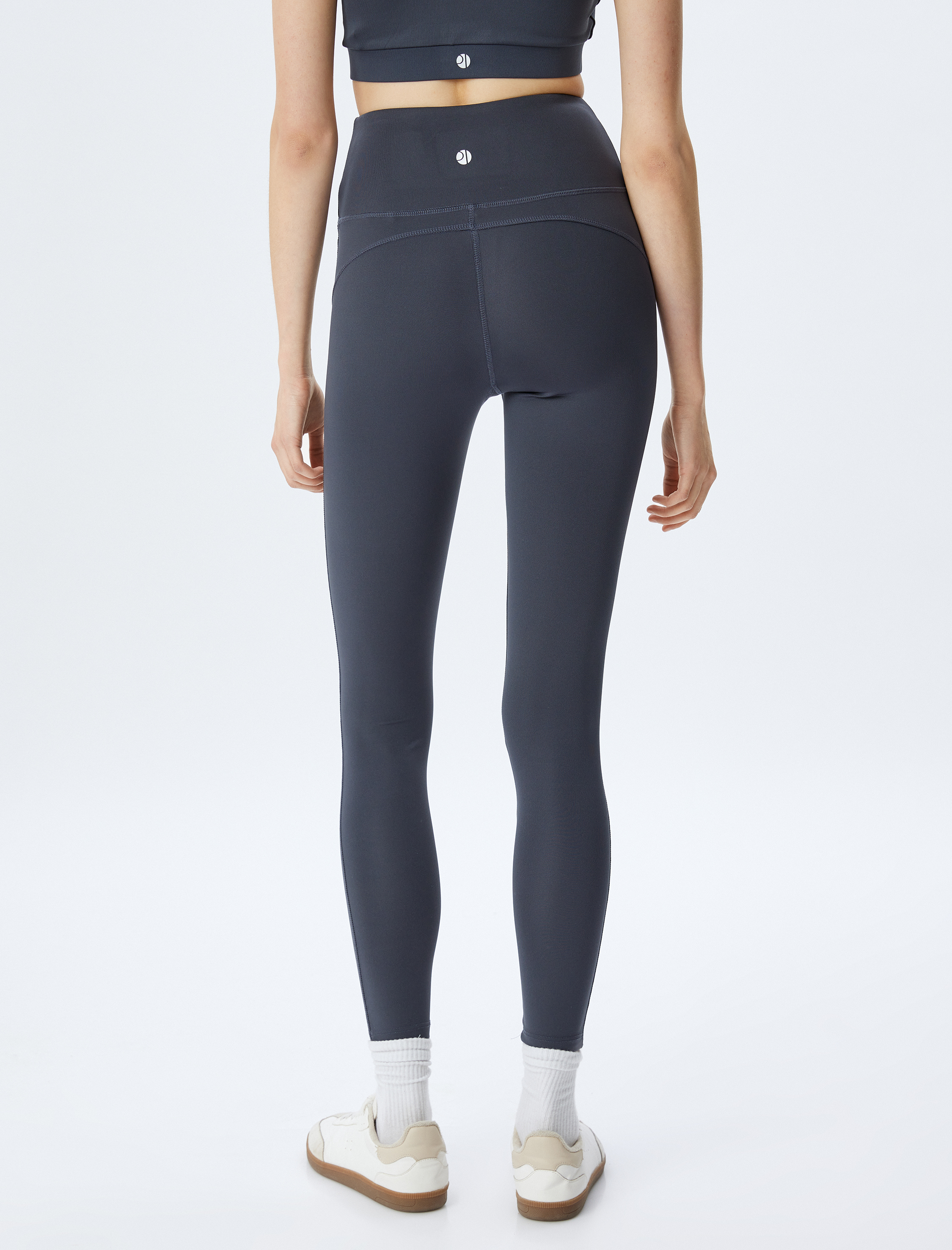   Spor Tayt Yüksek Bel Slim Fit Dikiş Detaylı İnterlok