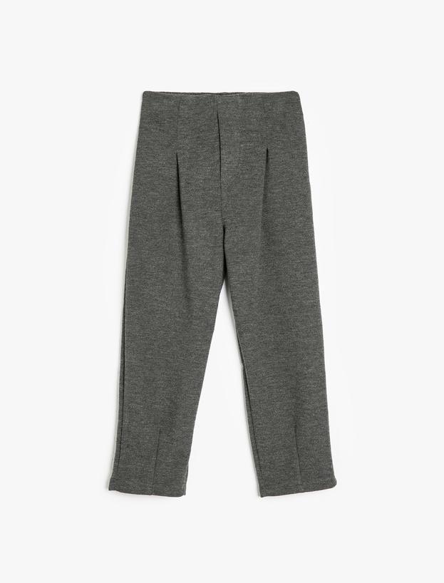 Basic Pantolon Beli Lastikli Pile Detaylı_0