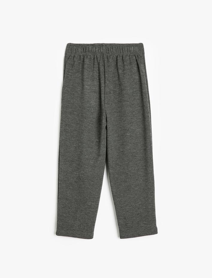 Kız Çocuk Beli Lastikli Pile Detaylı Viskon Karışımlı Basic Pantolon
