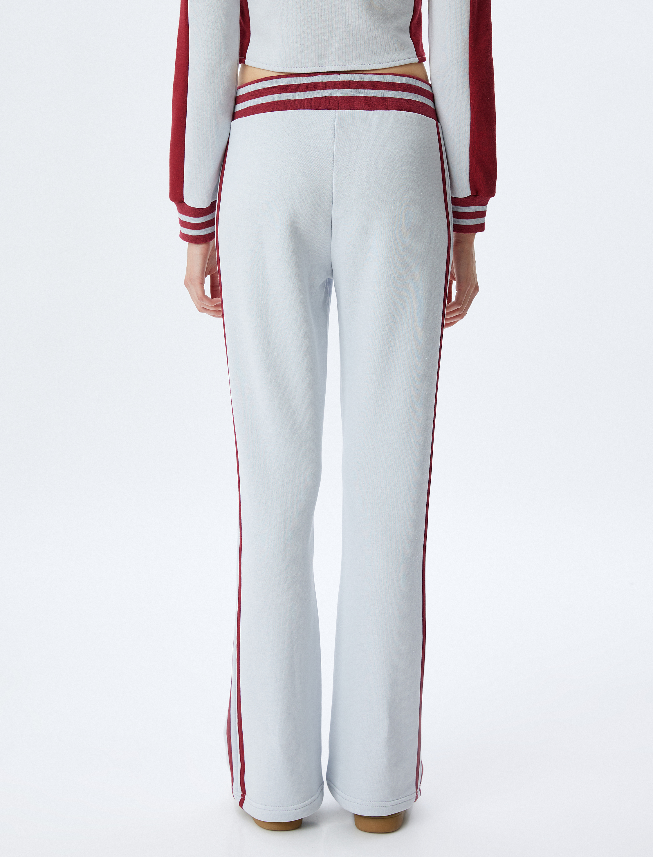   İspanyol Paça Şerit Detaylı Beli Lastikli Eşofman Altı