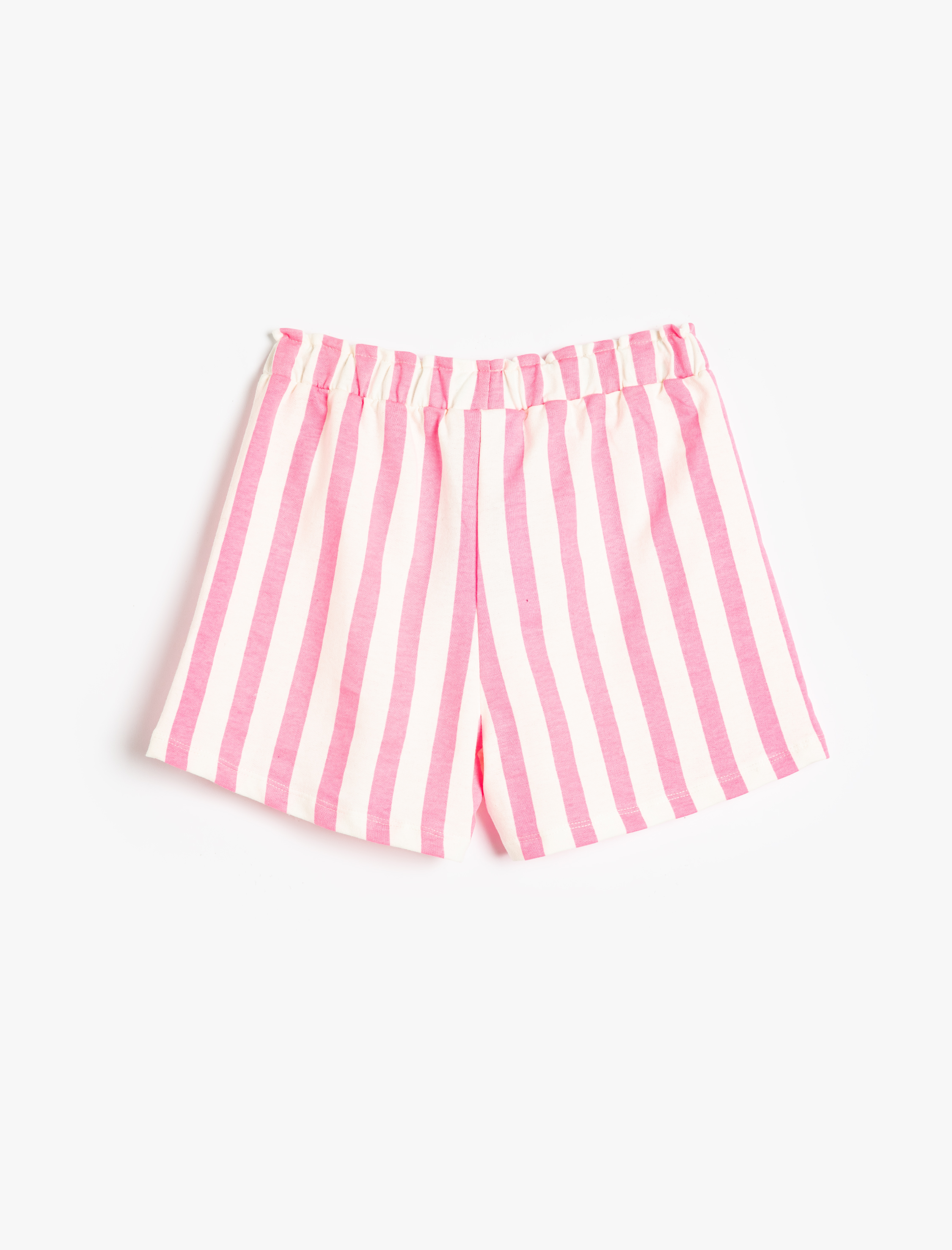  Kız Çocuk Şort Beli Lastikli Bağlamalı Pamuklu