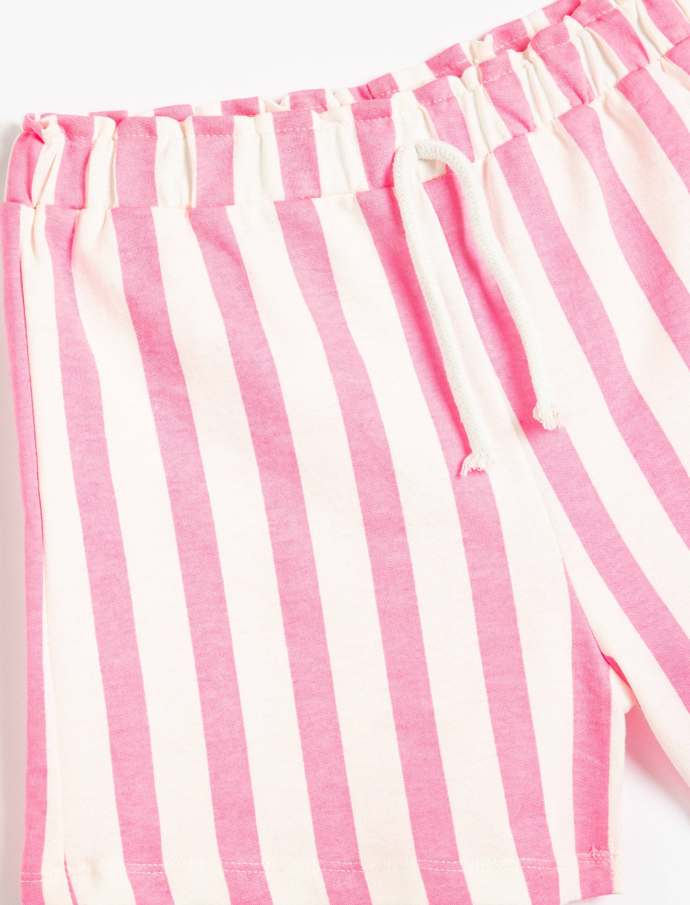  Kız Çocuk Şort Beli Lastikli Bağlamalı Pamuklu