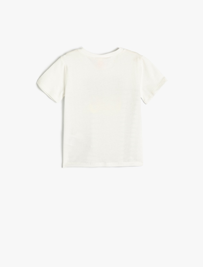 Erkek Bebek Tişört Baskılı Kısa Kollu Bisiklet Yaka Pamuklu