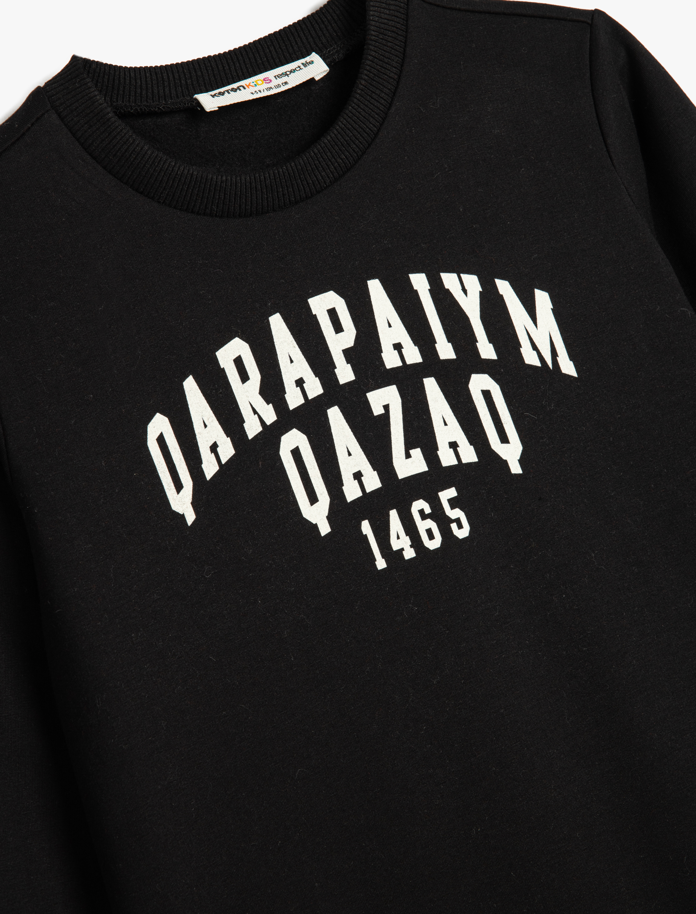  Erkek Çocuk Sweatshirt Uzun Kollu Bisiklet Yaka Baskı Detaylı