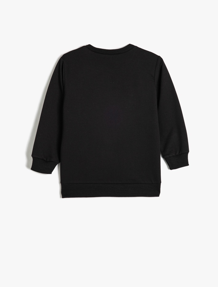 Erkek Çocuk Sweatshirt Uzun Kollu Bisiklet Yaka Baskı Detaylı