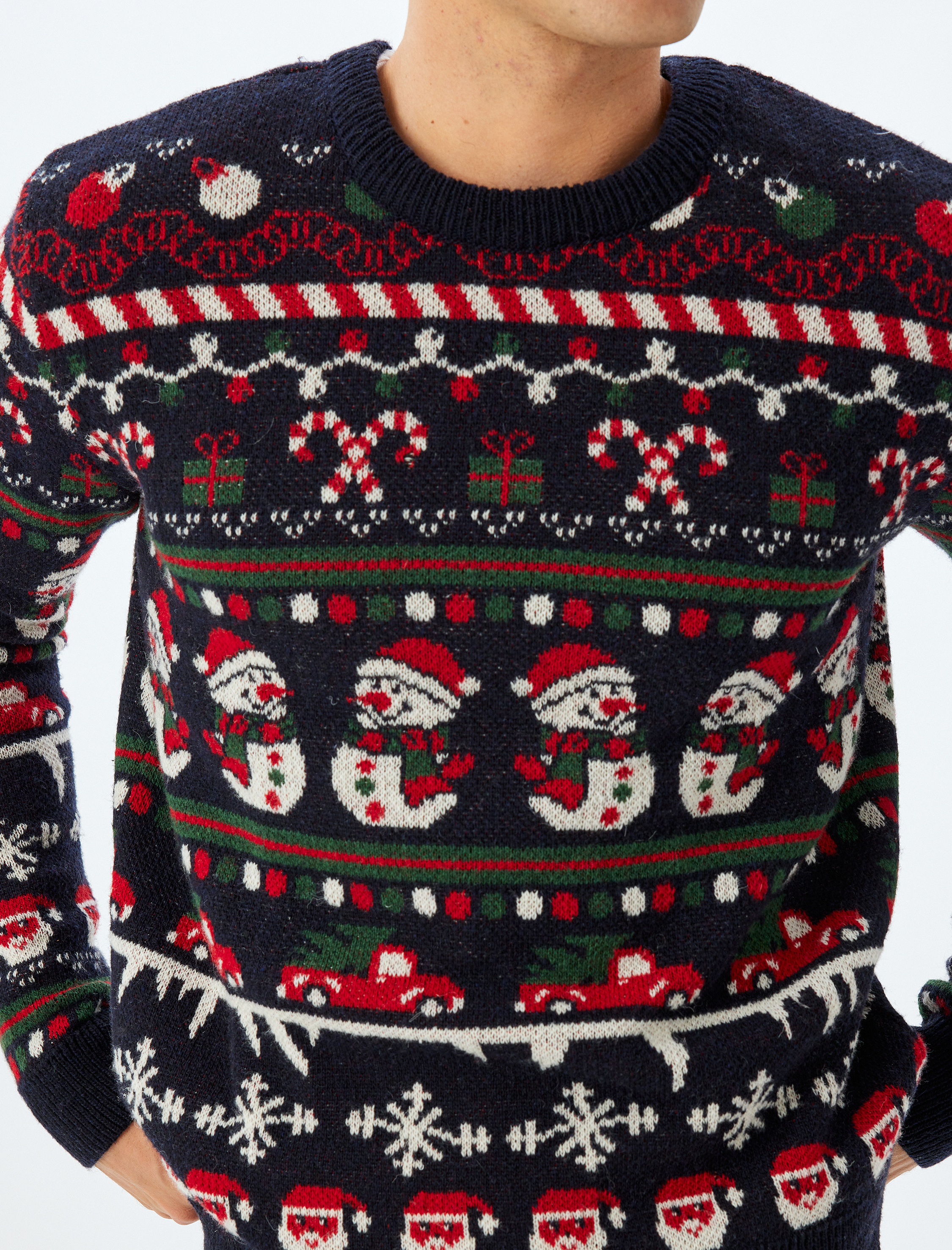   Bisiklet Yaka Triko Yılbaşı Kazağı