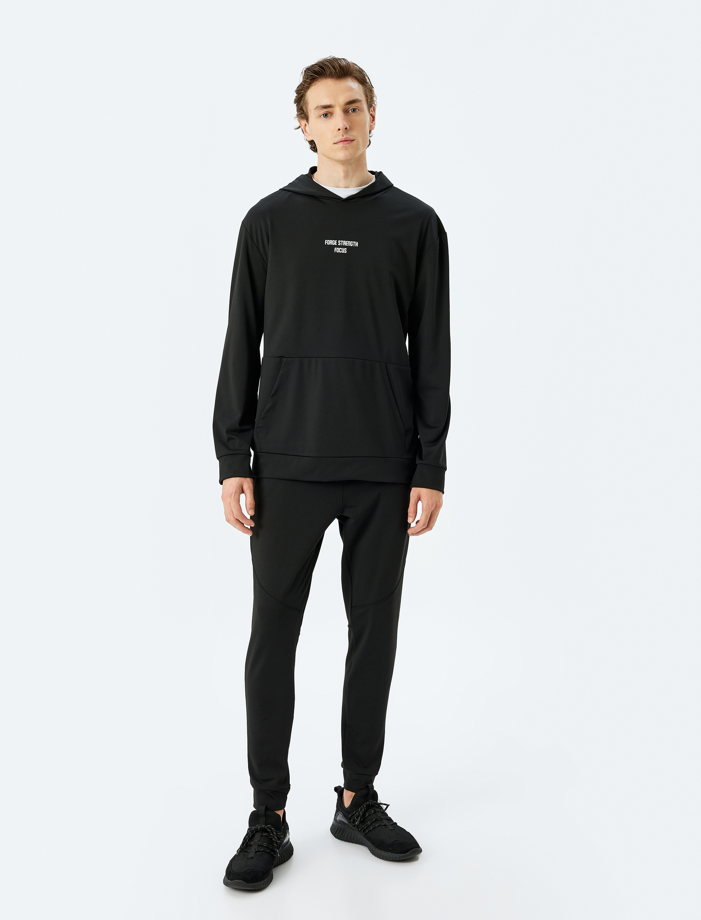 Beli Bağcıklı Slogan Baskılı Cepli Jogger Spor Eşofman Altı