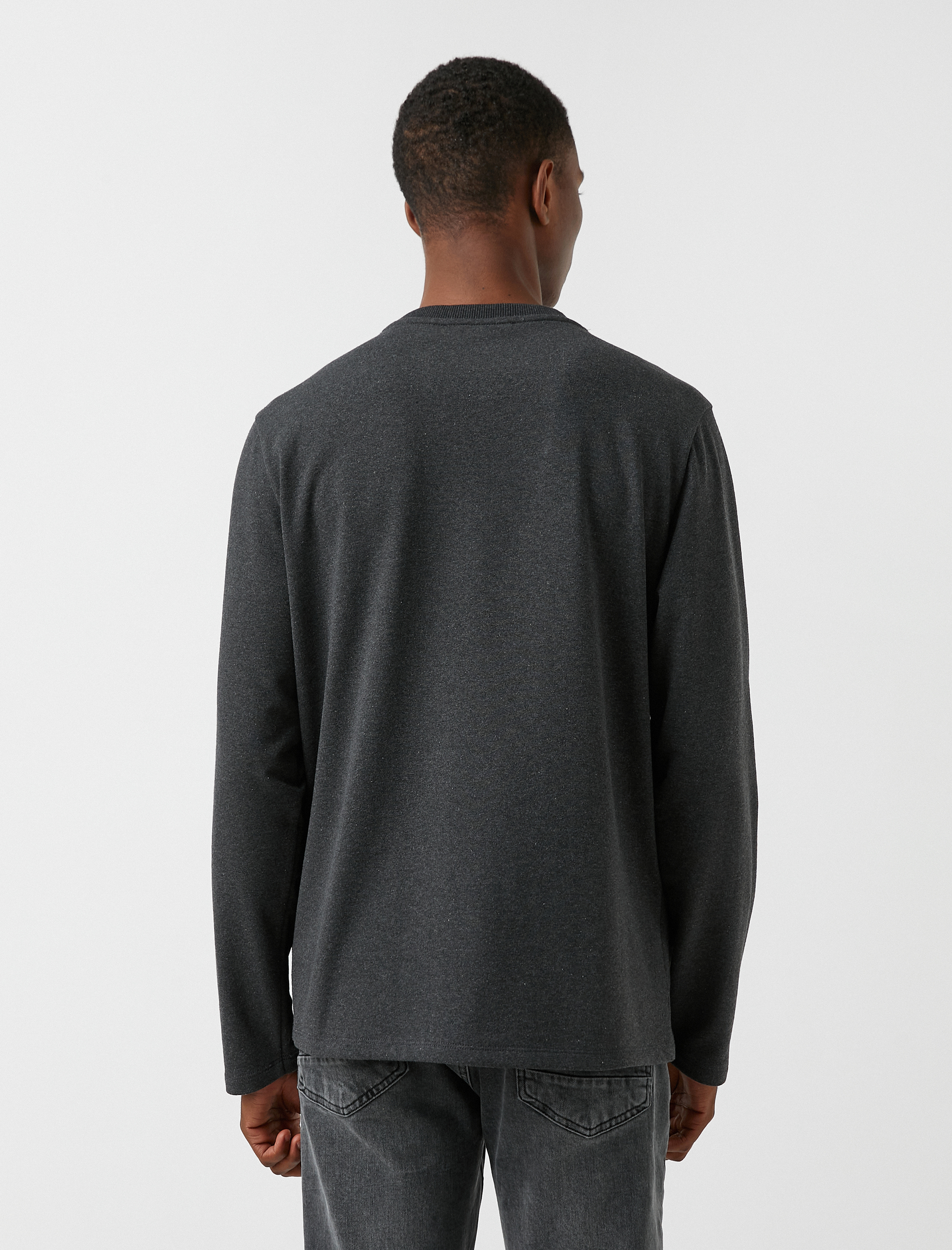   Bisiklet Yaka Sweatshirt Dokulu Şardonlu