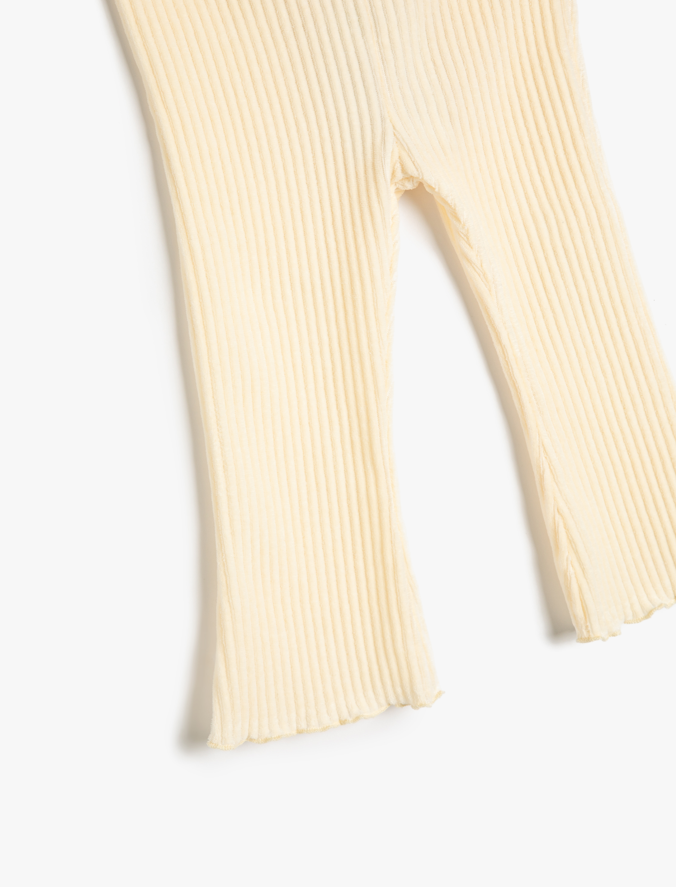  Kız Bebek İspanyol Paça Ribanalı Beli Lastikli Tayt