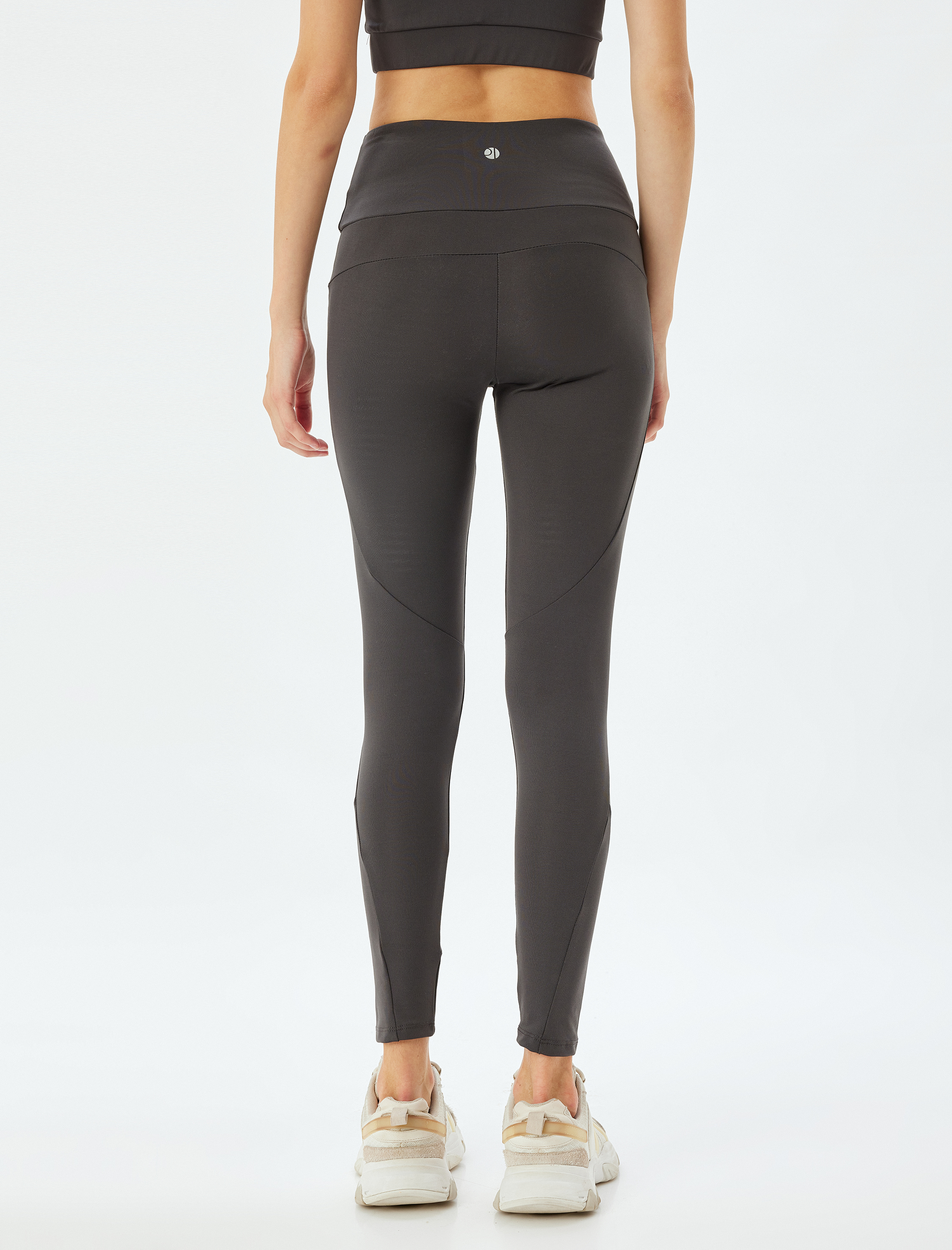   Spor Tayt Yüksek Bel Dikiş Detaylı Dar Kalıp İnterlok