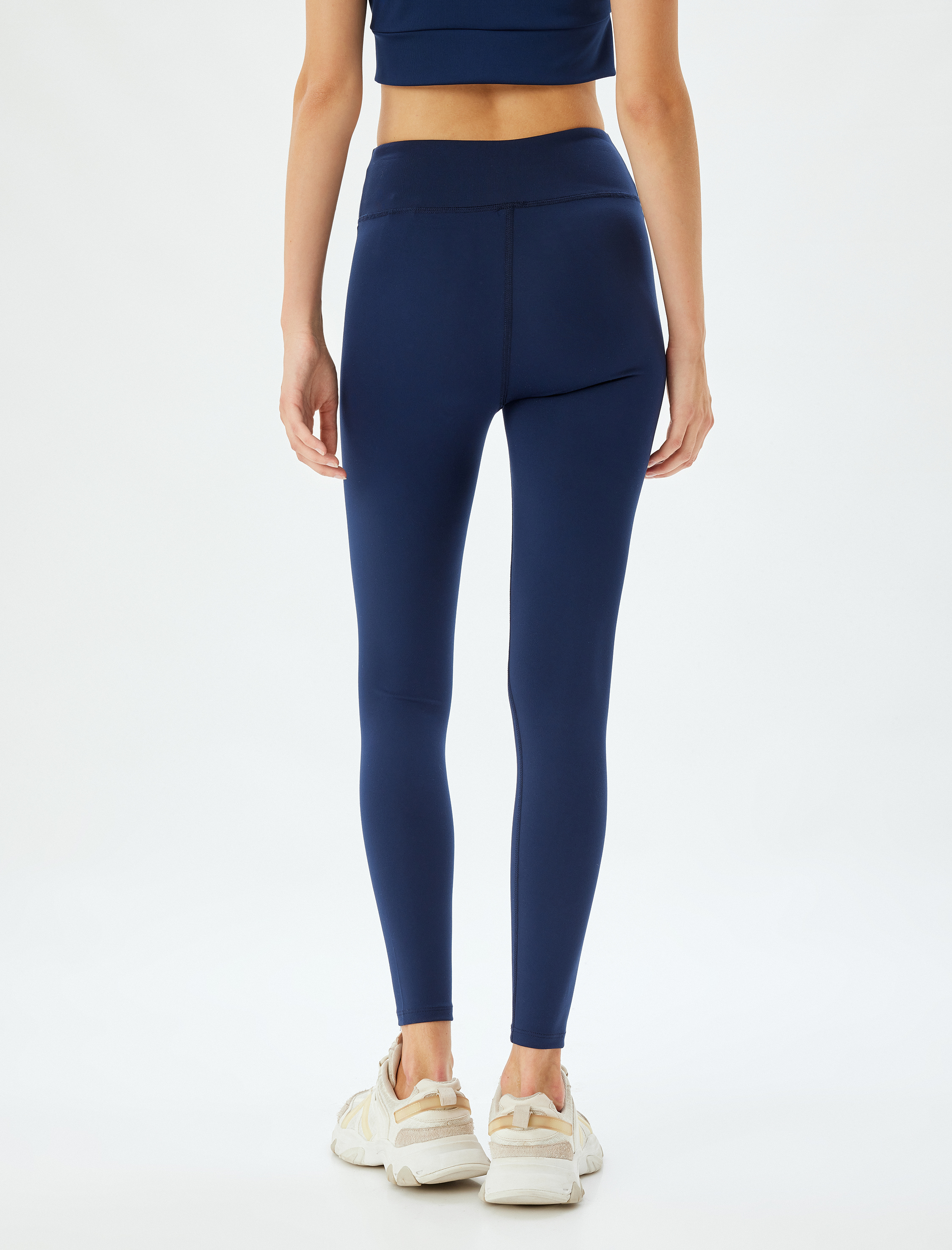   Spor Tayt Yüksek Bel Dikiş Detaylı Yumuşak Tuşe Dar Kalıp İnterlok