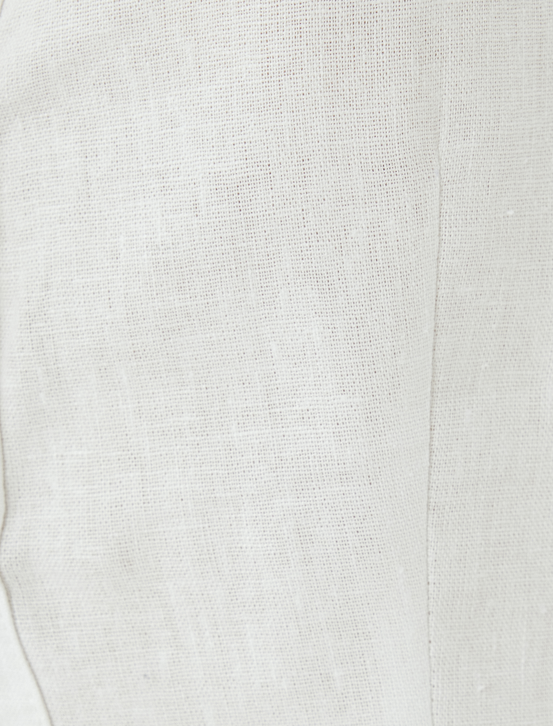   Keten Karışımlı Gömlek Kolsuz Klasik Yaka Düğmeli