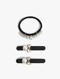 İnci ve Fiyonk Detaylı Toka Seti - Koton X Sibil Çetinkaya