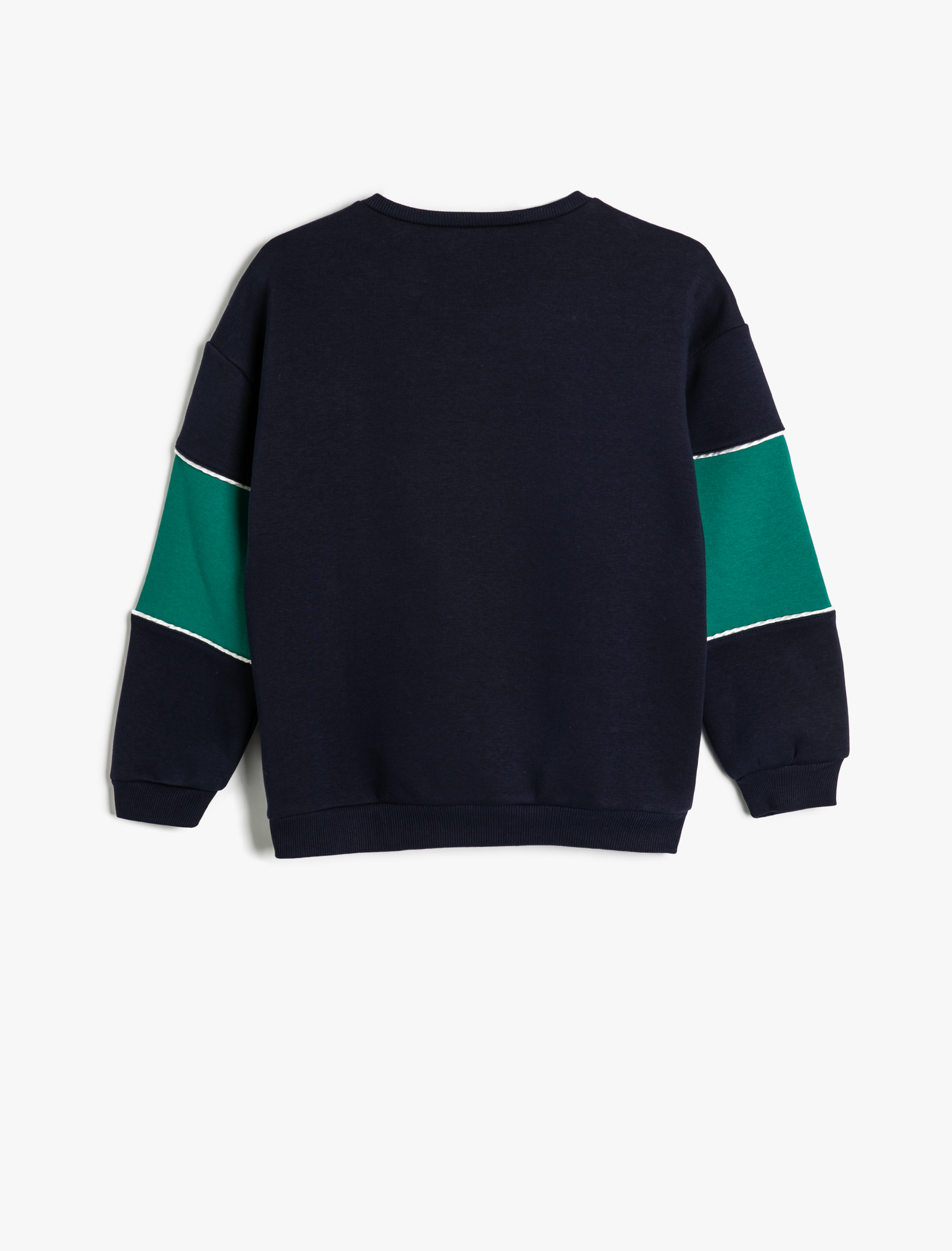  Kız Çocuk Sweatshirt Baskılı Bisiklet Yaka Şardonlu Renk Bloklu