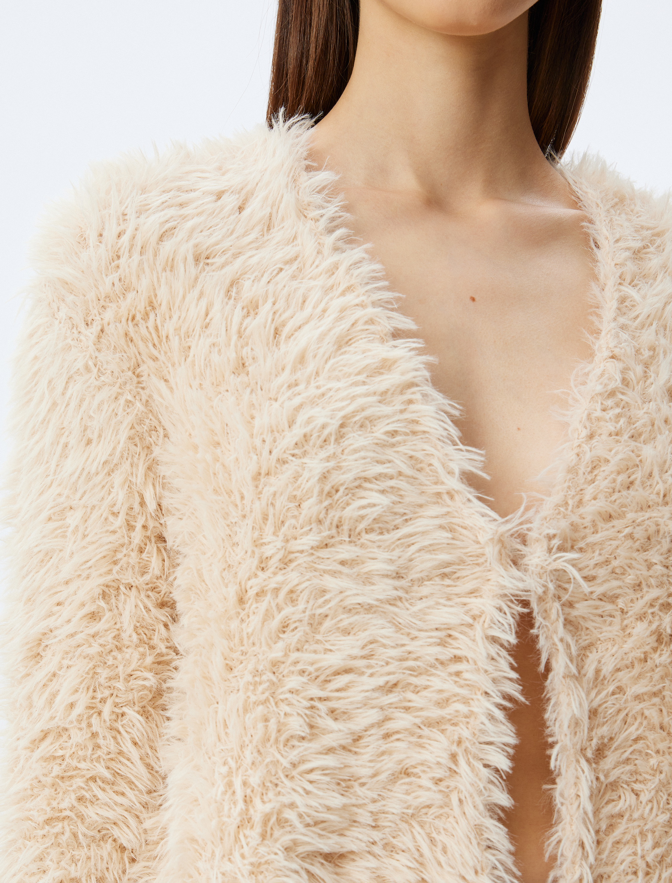   Koton X İnji -  Bağlama Detaylı Peluş Hırka