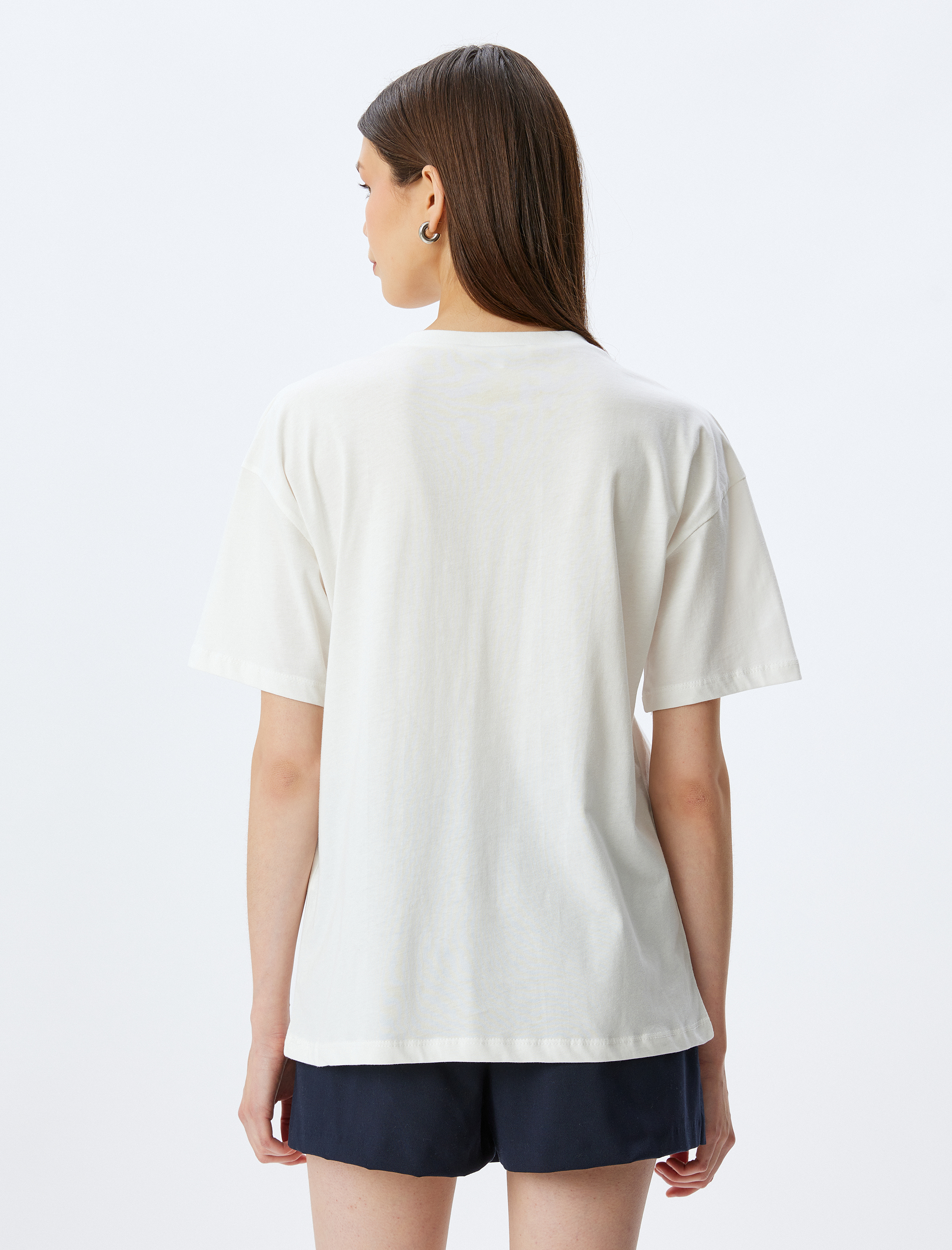   Basic Bisiklet Yaka Kısa Kollu Pamuklu Kadın Tişört