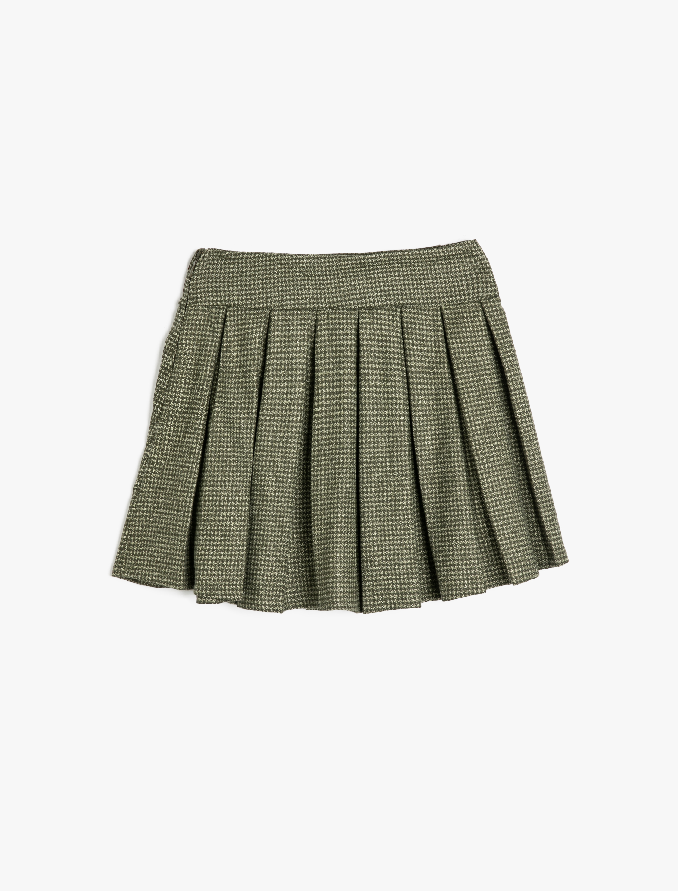  Kız Çocuk Kemer Detaylı Viskon Karışımlı Pileli Etek