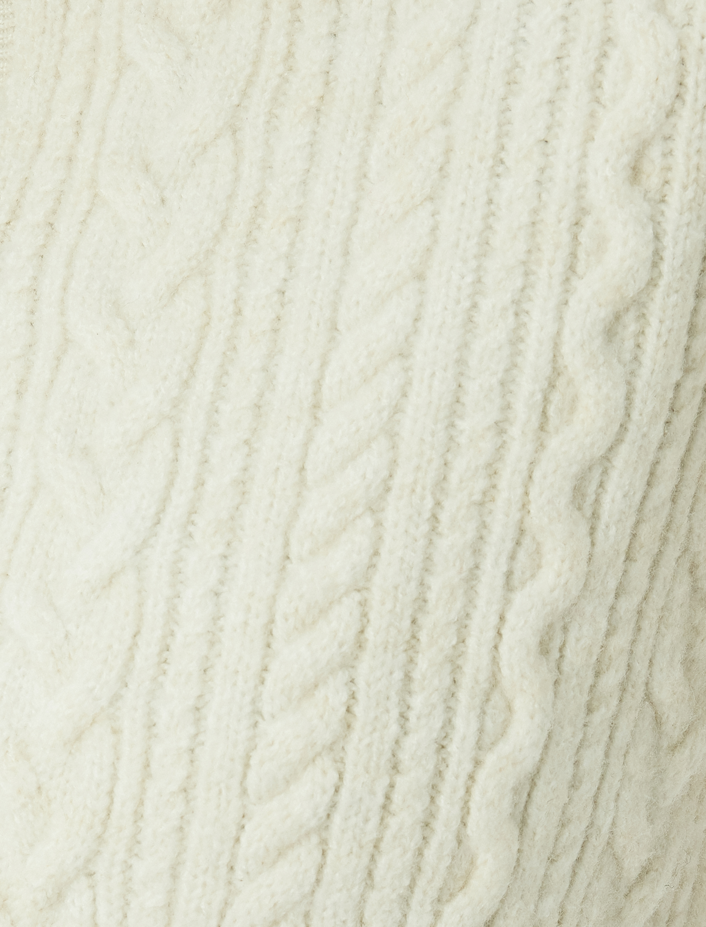   Düğmeli Yuvarlak Yaka Uzun Kollu Saç Örgü Hırka