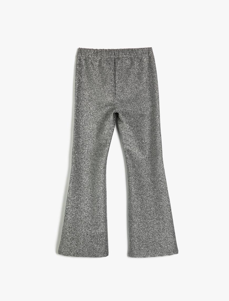  Kız Çocuk İspanyol Paça Pantolon Beli Lastikli