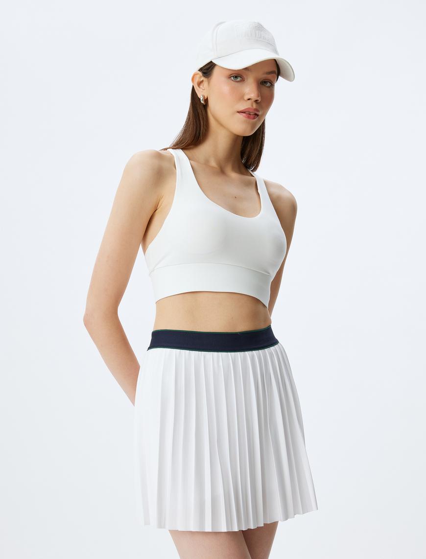   Slim Fit Pileli Şortlu Tenis Eteği