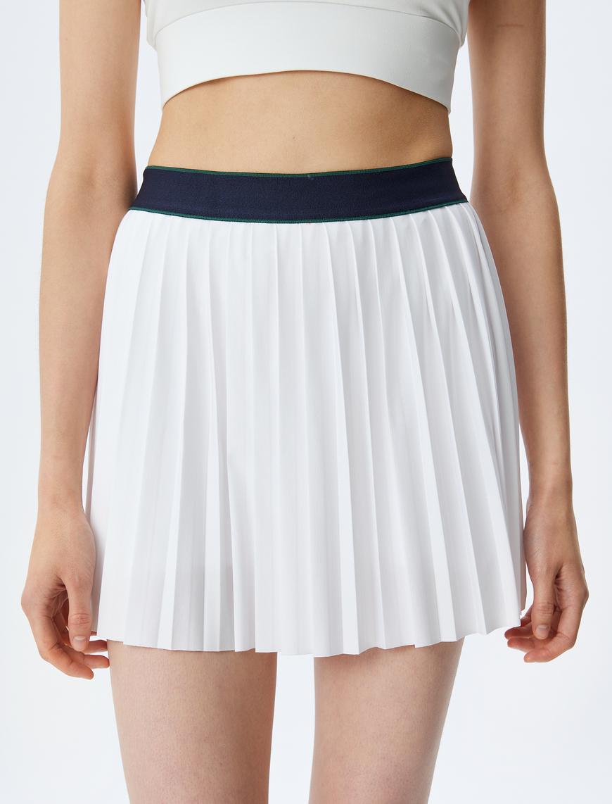   Slim Fit Pileli Şortlu Tenis Eteği