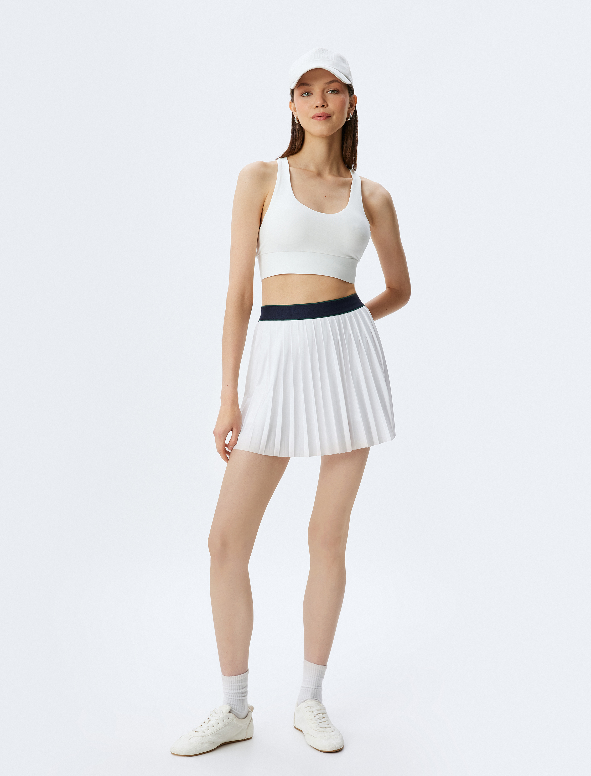   Slim Fit Pileli Şortlu Tenis Eteği