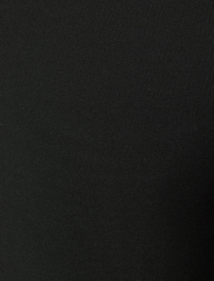   Yüksek Bel Biyeli Slim Fit Spor Tayt İnterlok
