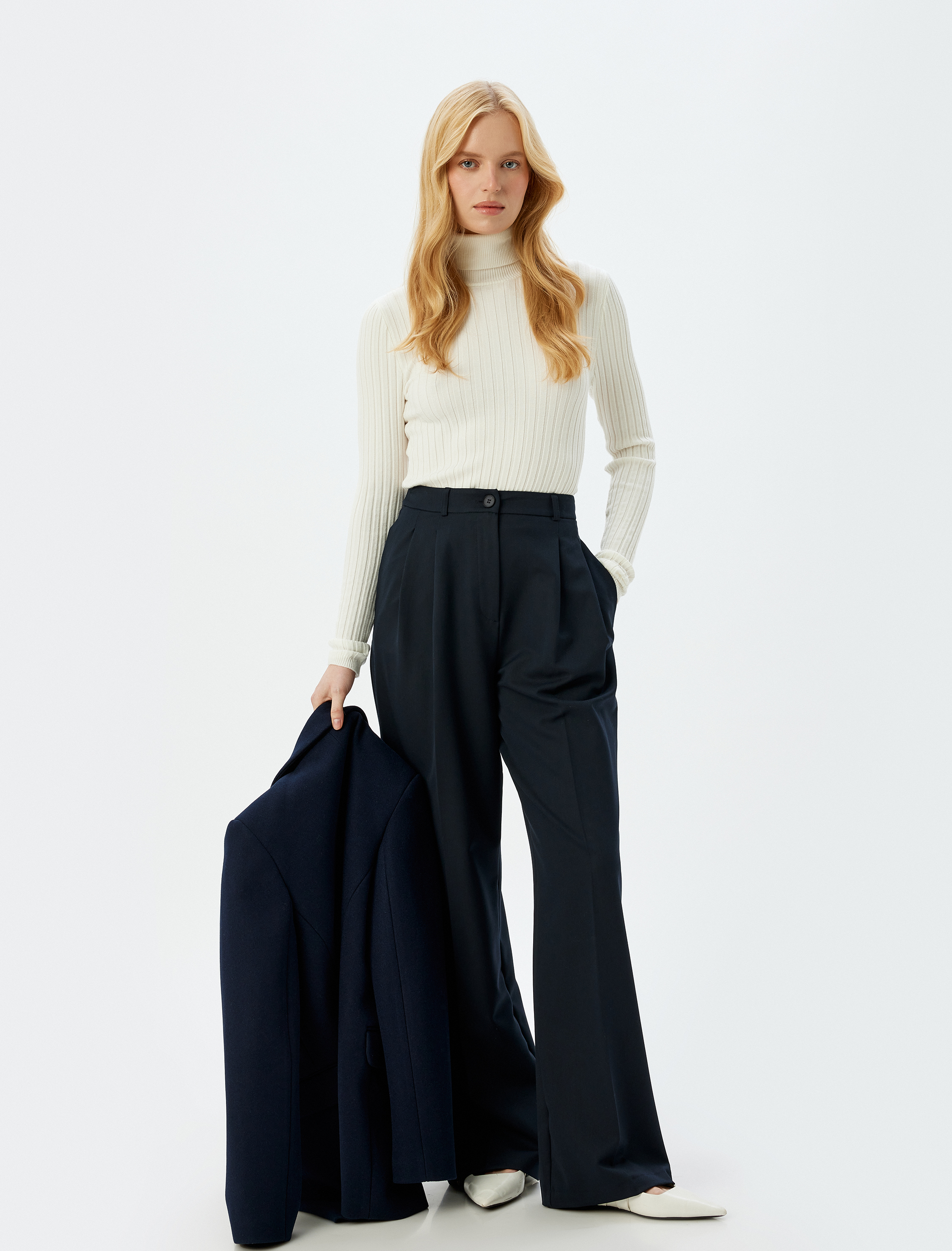   Balıkçı Yaka Triko Kazak Uzun Kollu Slim Fit