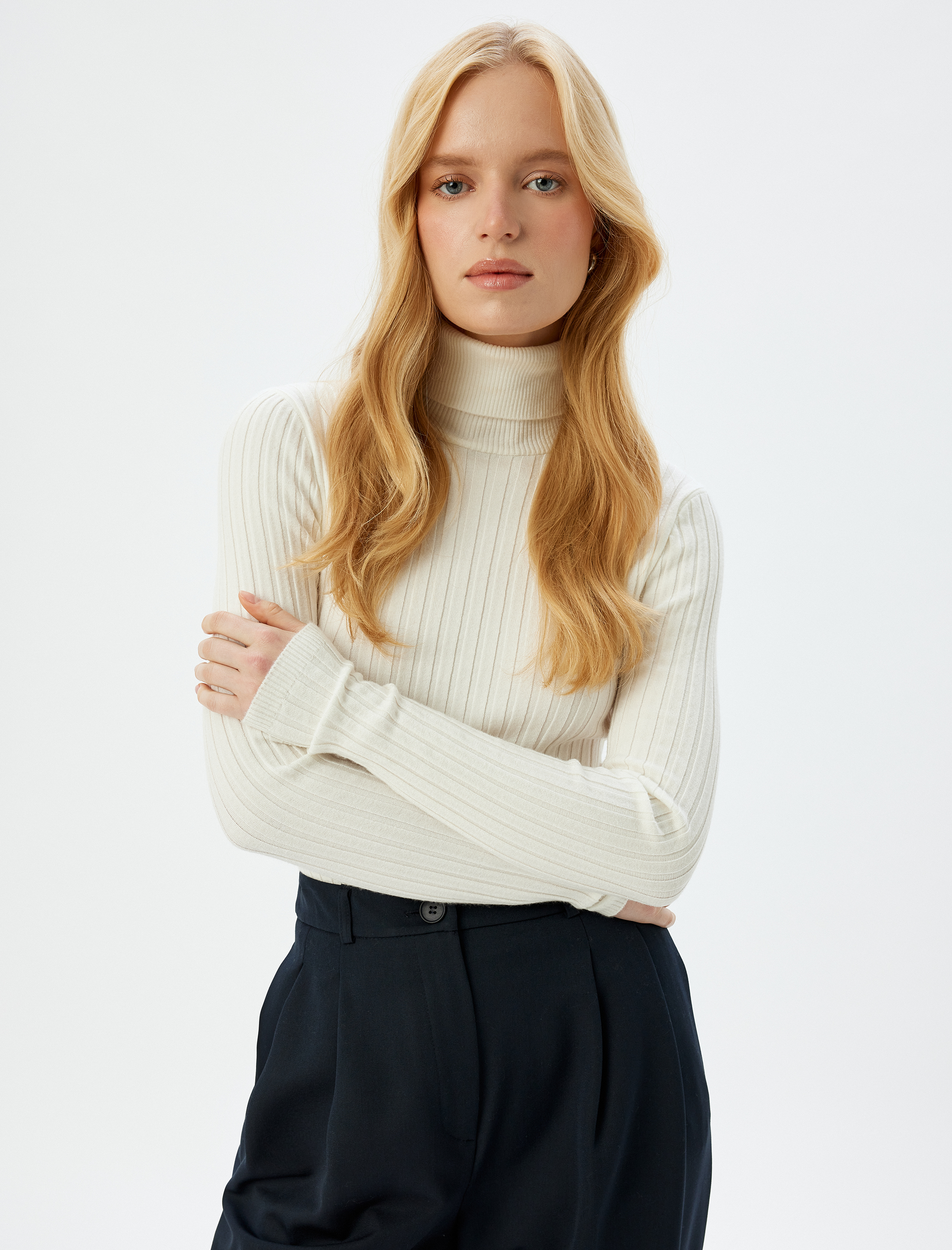   Balıkçı Yaka Triko Kazak Uzun Kollu Slim Fit