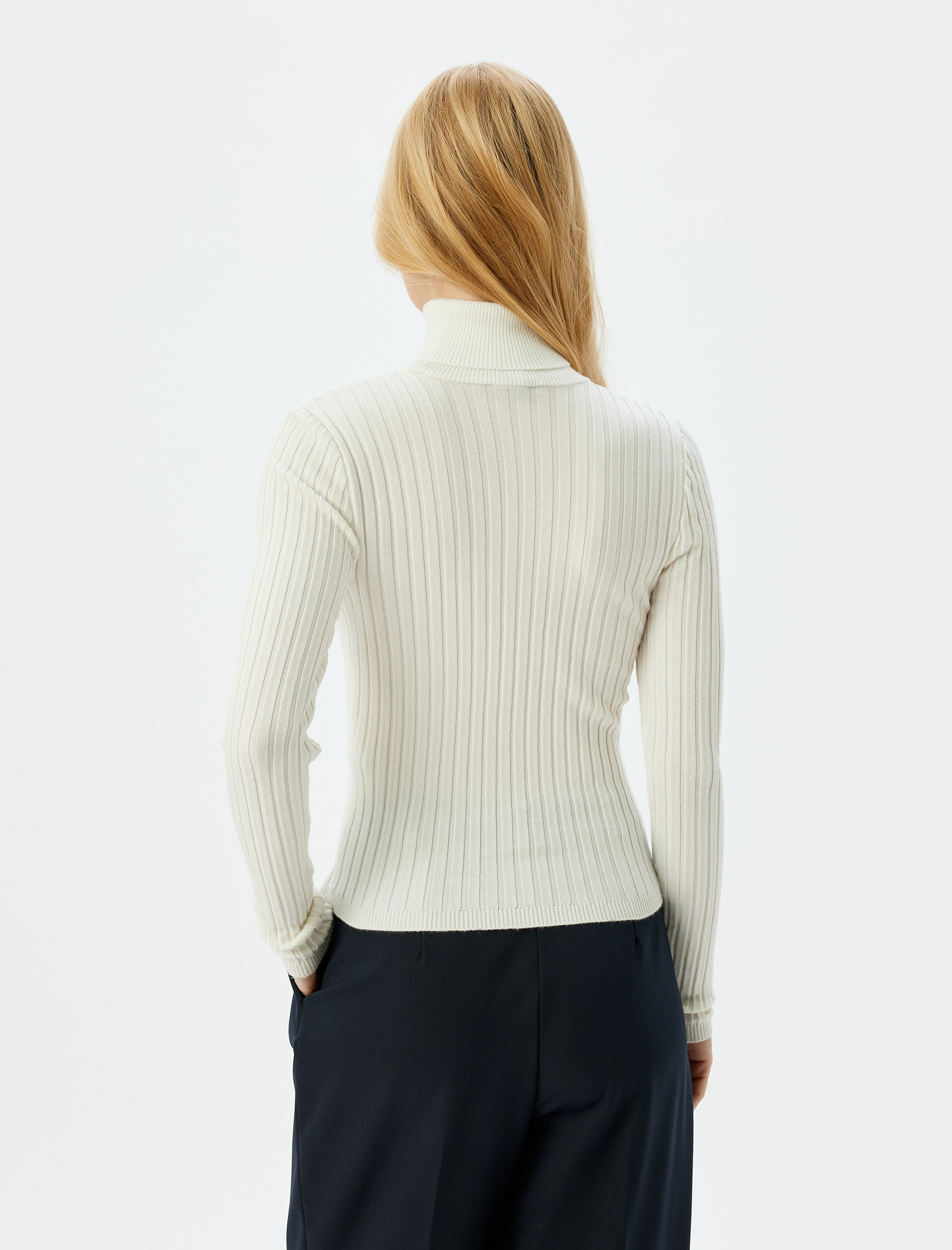   Balıkçı Yaka Triko Kazak Uzun Kollu Slim Fit