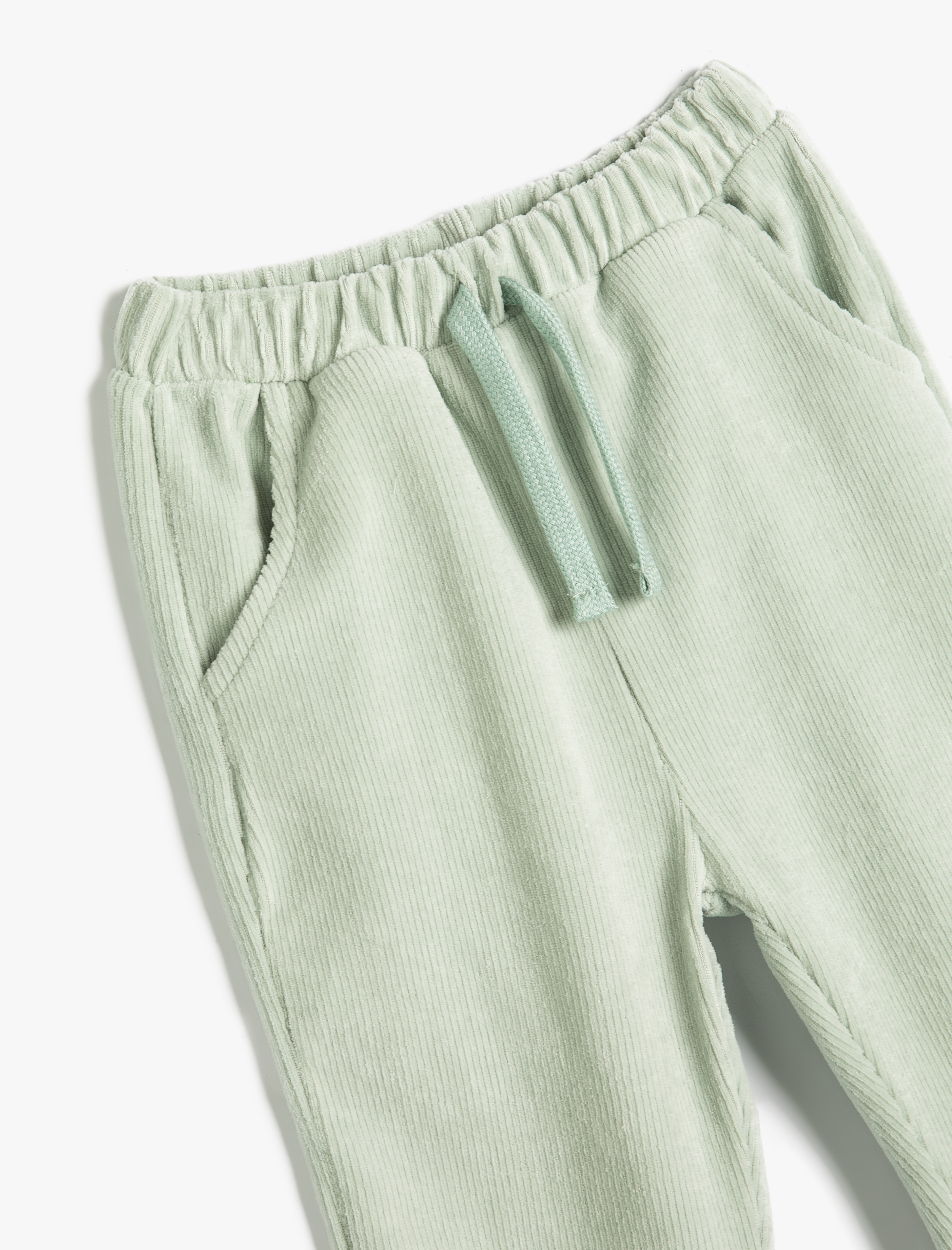  Erkek Bebek Kadife Fitilli Eşofman Altı Beli Bağlamalı Cepli