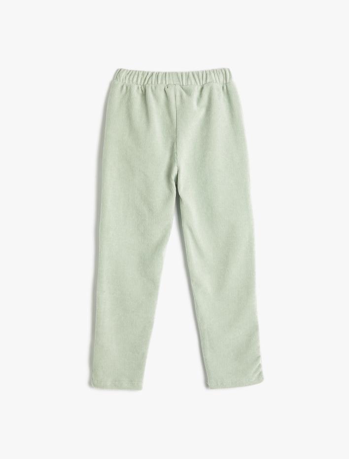 Erkek Bebek Kadife Fitilli Eşofman Altı Beli Bağlamalı Cepli