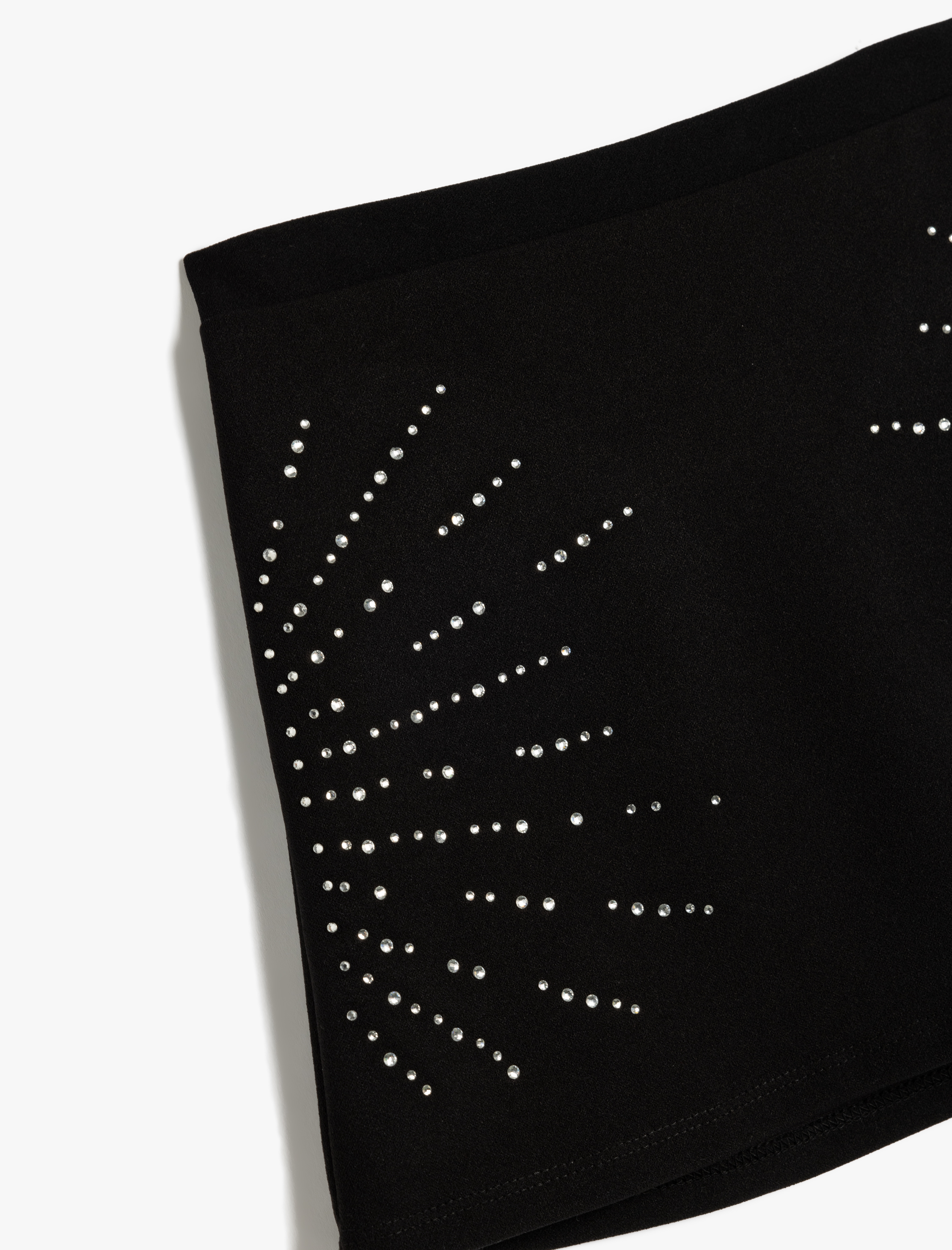  Kız Çocuk Taş Detaylı Yüksek Belli Esnek Kumaş Etek