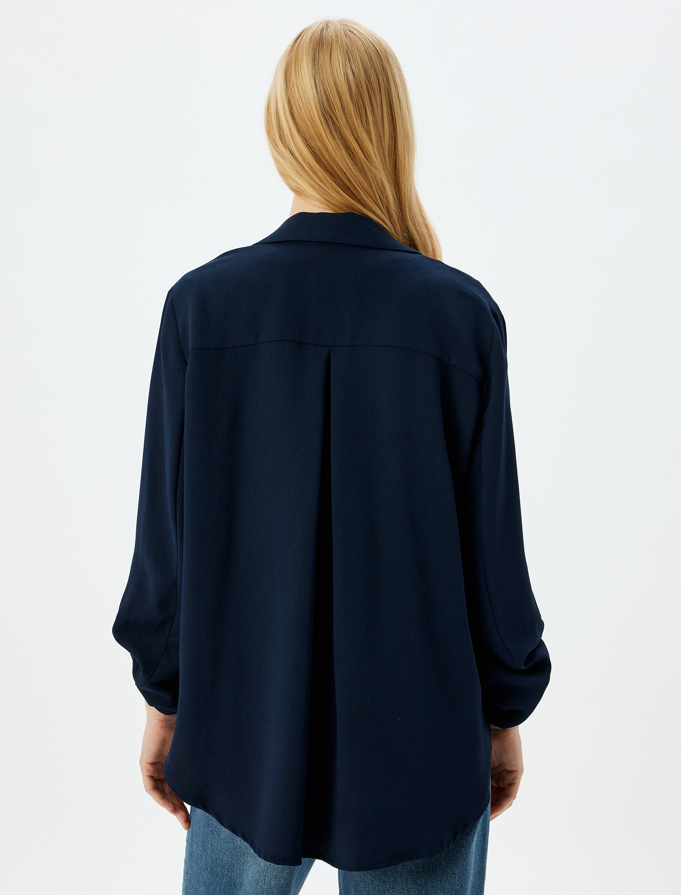   Bol Kalıp 3/4 Kol Düşük Omuz Krep Kruvaze Blazer Ceket