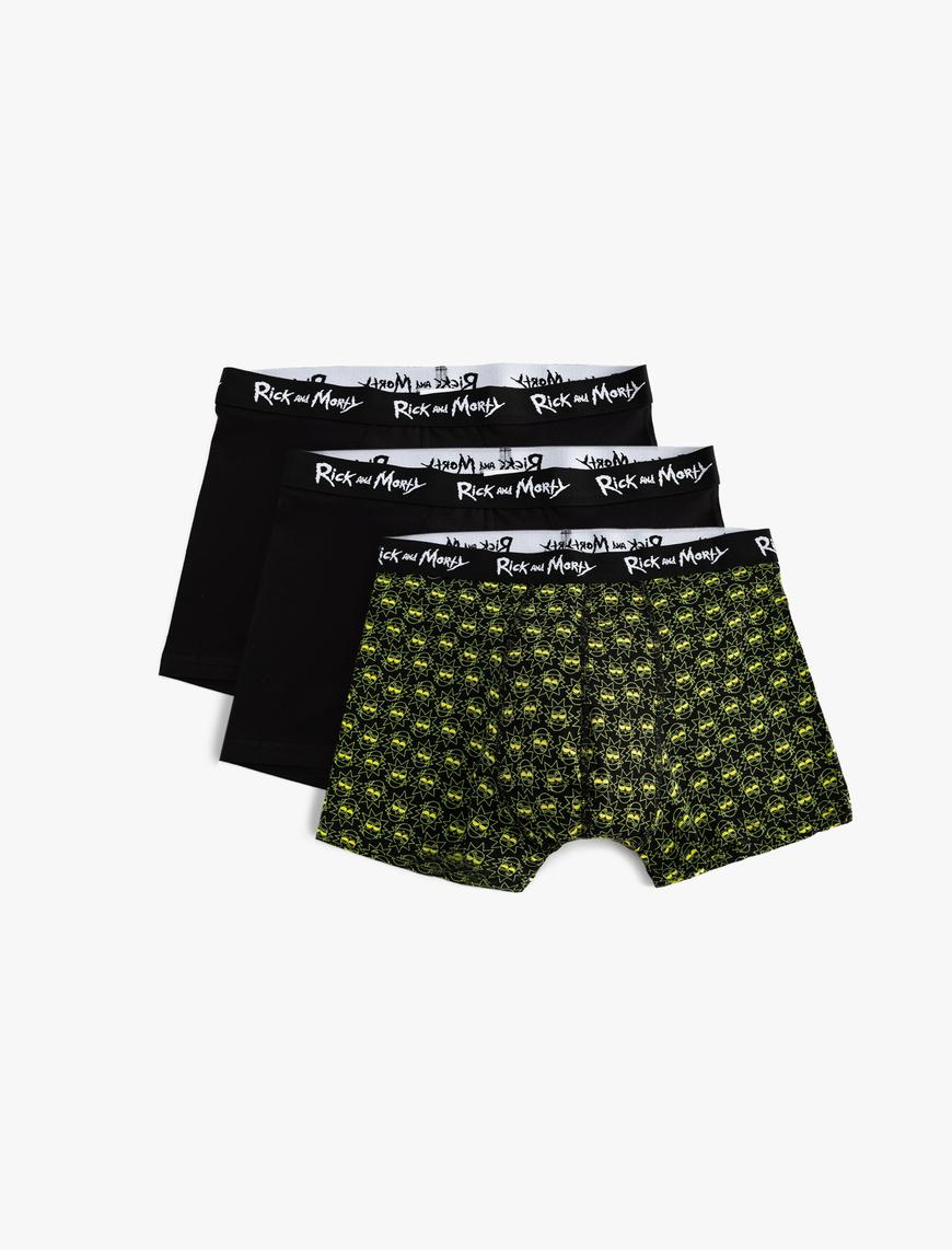   Pamuklu Lisanslı Rick and Morty 3'lü Boxer Seti