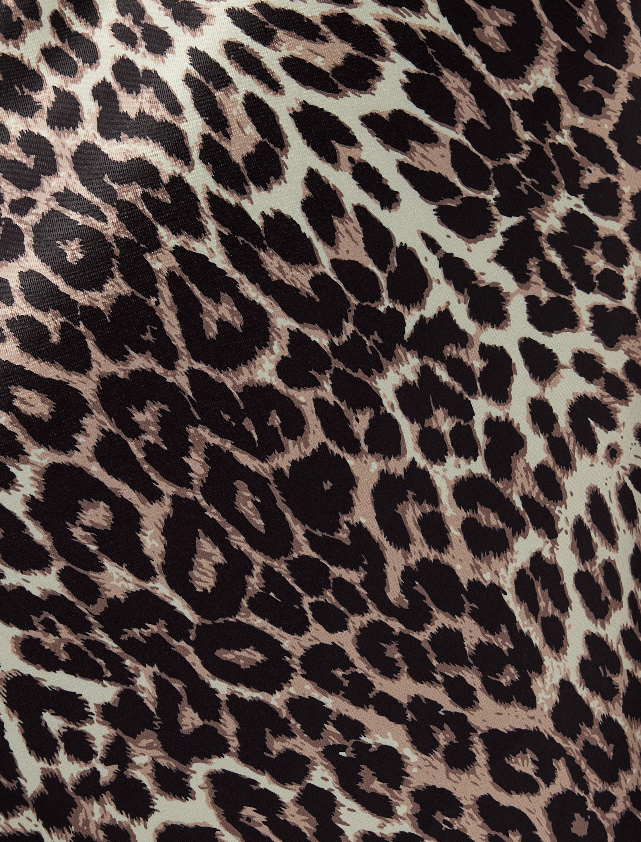   Slim Fit A Kesim Leopar Desenli Uzun Saten Etek