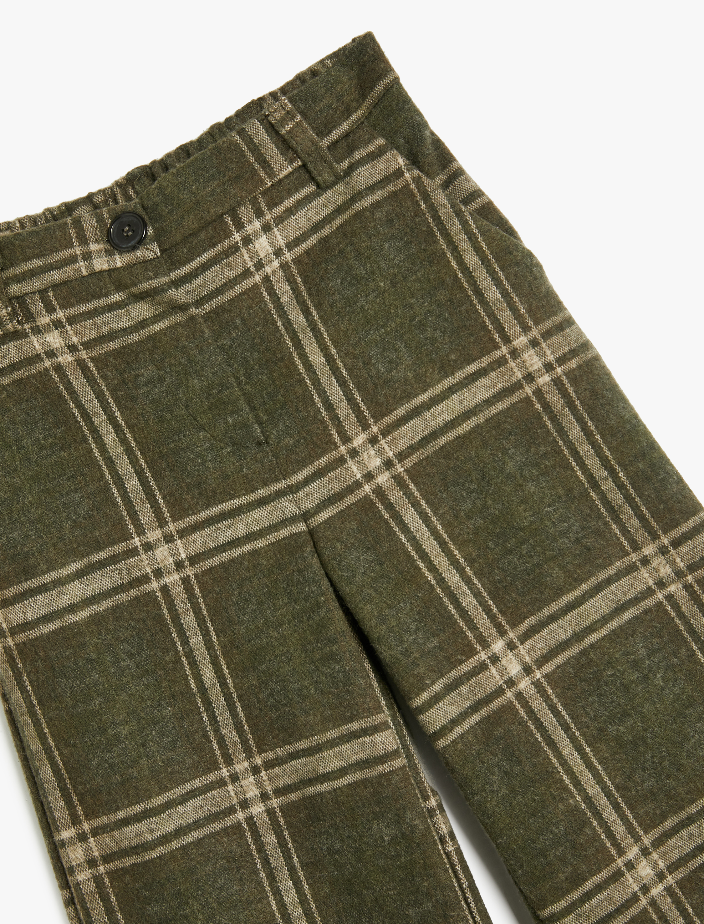  Kız Çocuk Geniş Paça Pantolon Düğme Kapamalı Cepli