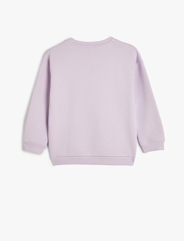 Kız Çocuk Mickey Mouse ve Daisy Duck Sweatshirt Lisanslı Uzun Kollu Bisiklet Yaka Şardonlu