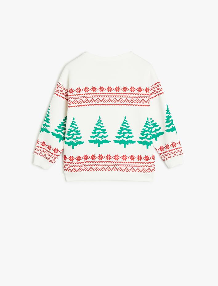 Erkek Bebek Mickey Mouse Baskılı Pamuklu Şardonlu Uzun Kollu Sweatshirt