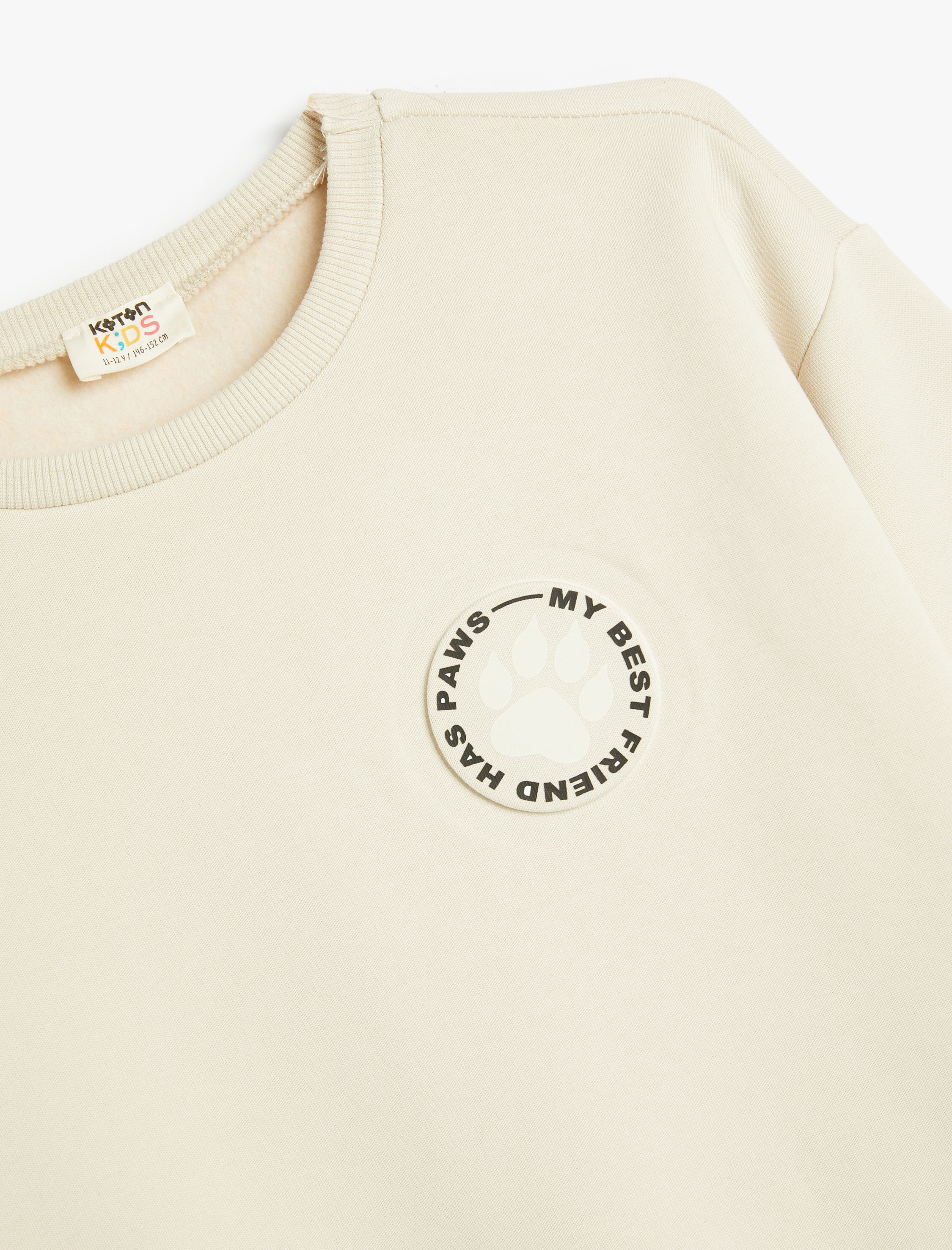 Erkek Çocuk Basic Sweatshirt Şardonlu Bisiklet Yaka Baskı Detaylı