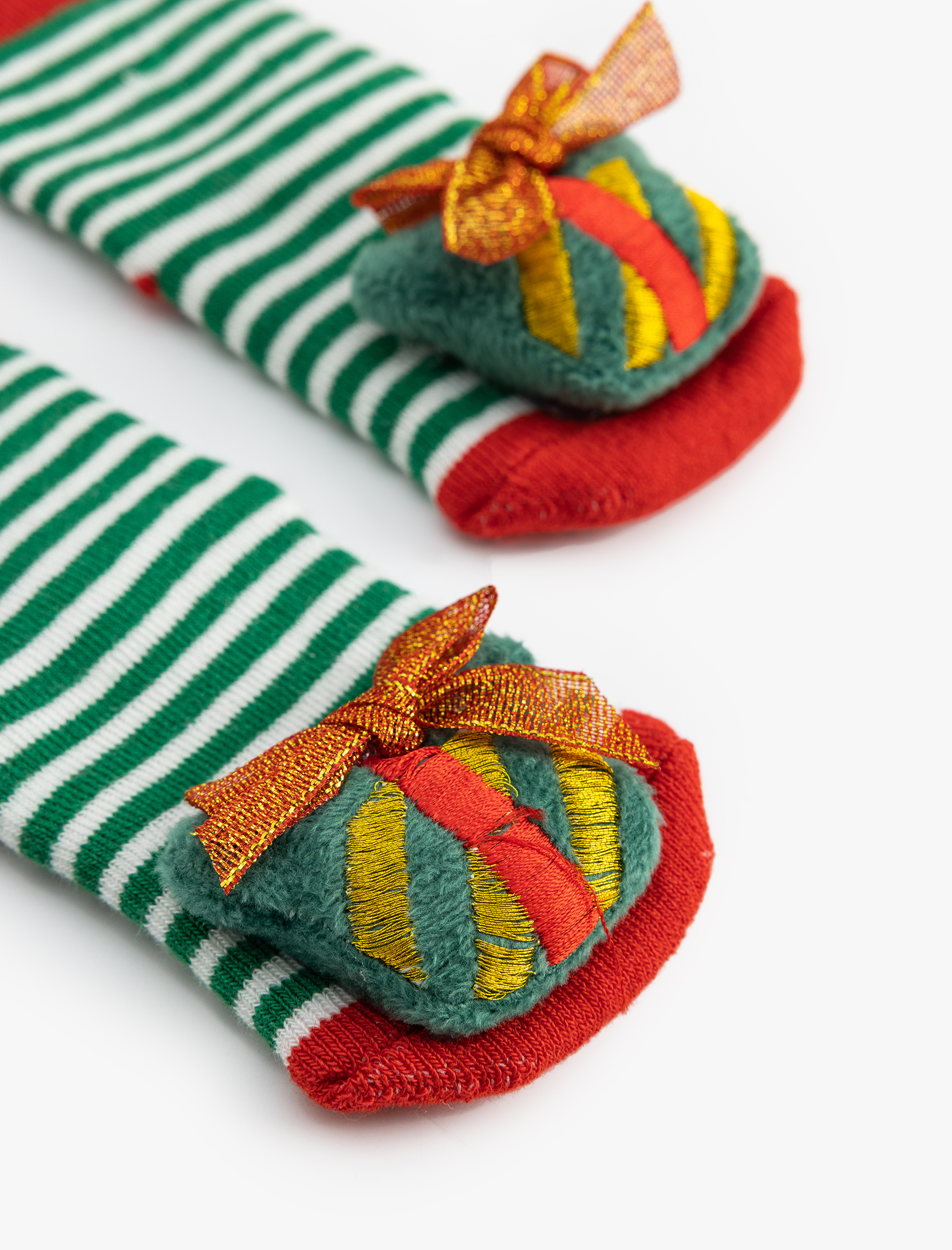 Kız Bebek Yılbaşı Temalı Aplike Detaylı Soket Çorap